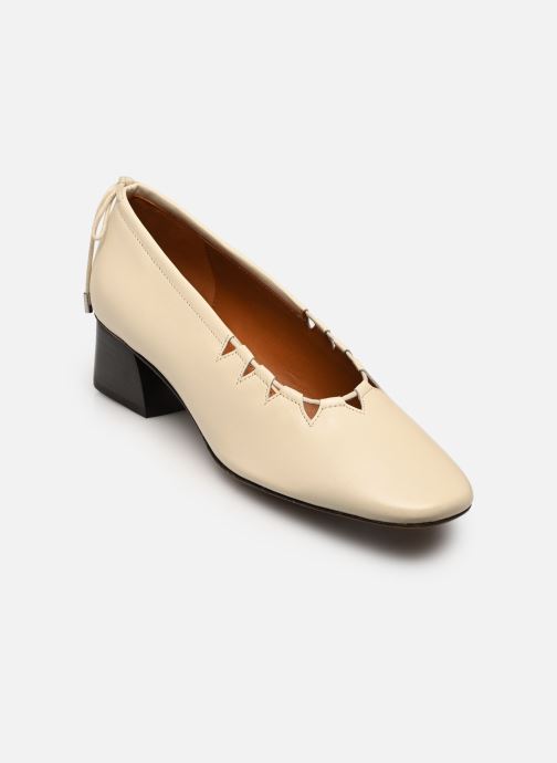Socque Escarpins Moune femme blanc