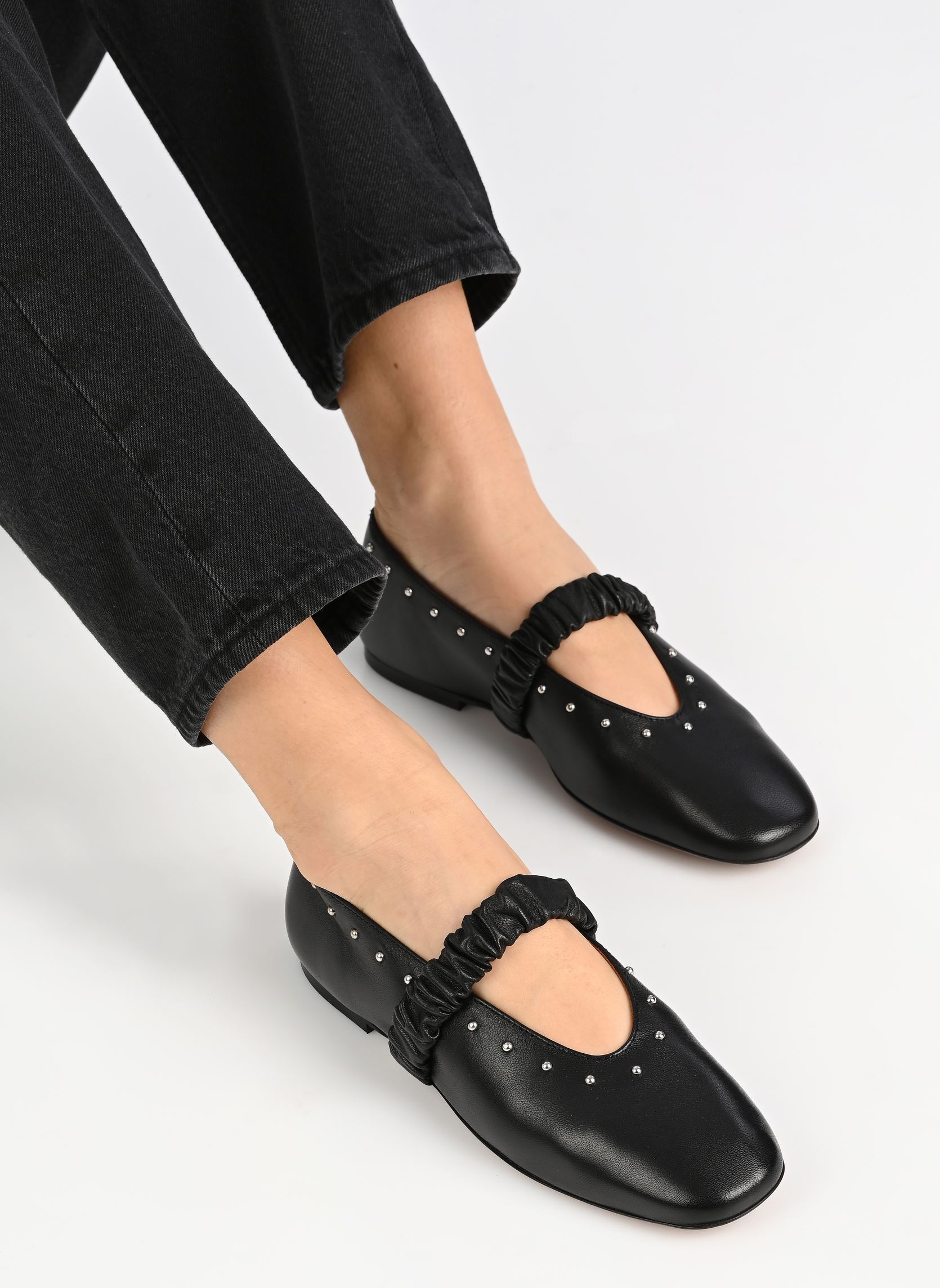 Babys June damen schwarz Socque Babys June damen schwarz CUIR NOIR