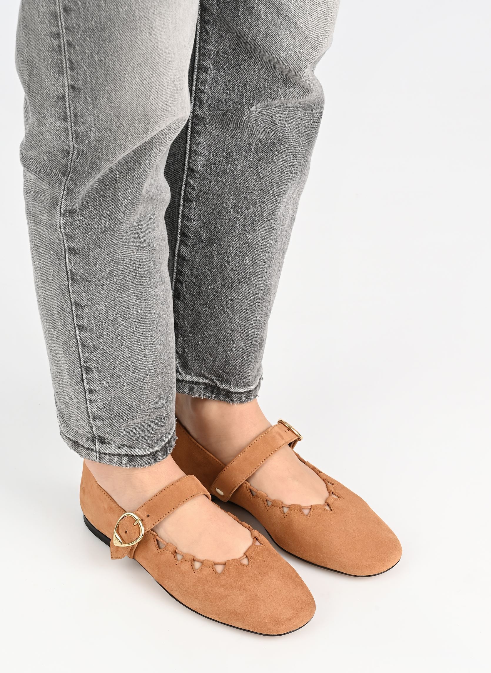 Mary Janes Ginger dames bruin Socque Mary Janes Ginger dames bruin DAIM CAMEL
