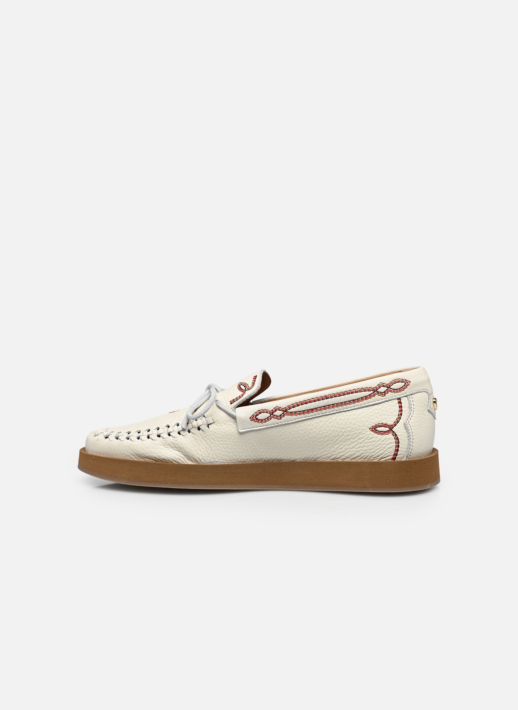 Mocassins Totem dames wit Socque Mocassins Totem dames wit CUIR CRÈME