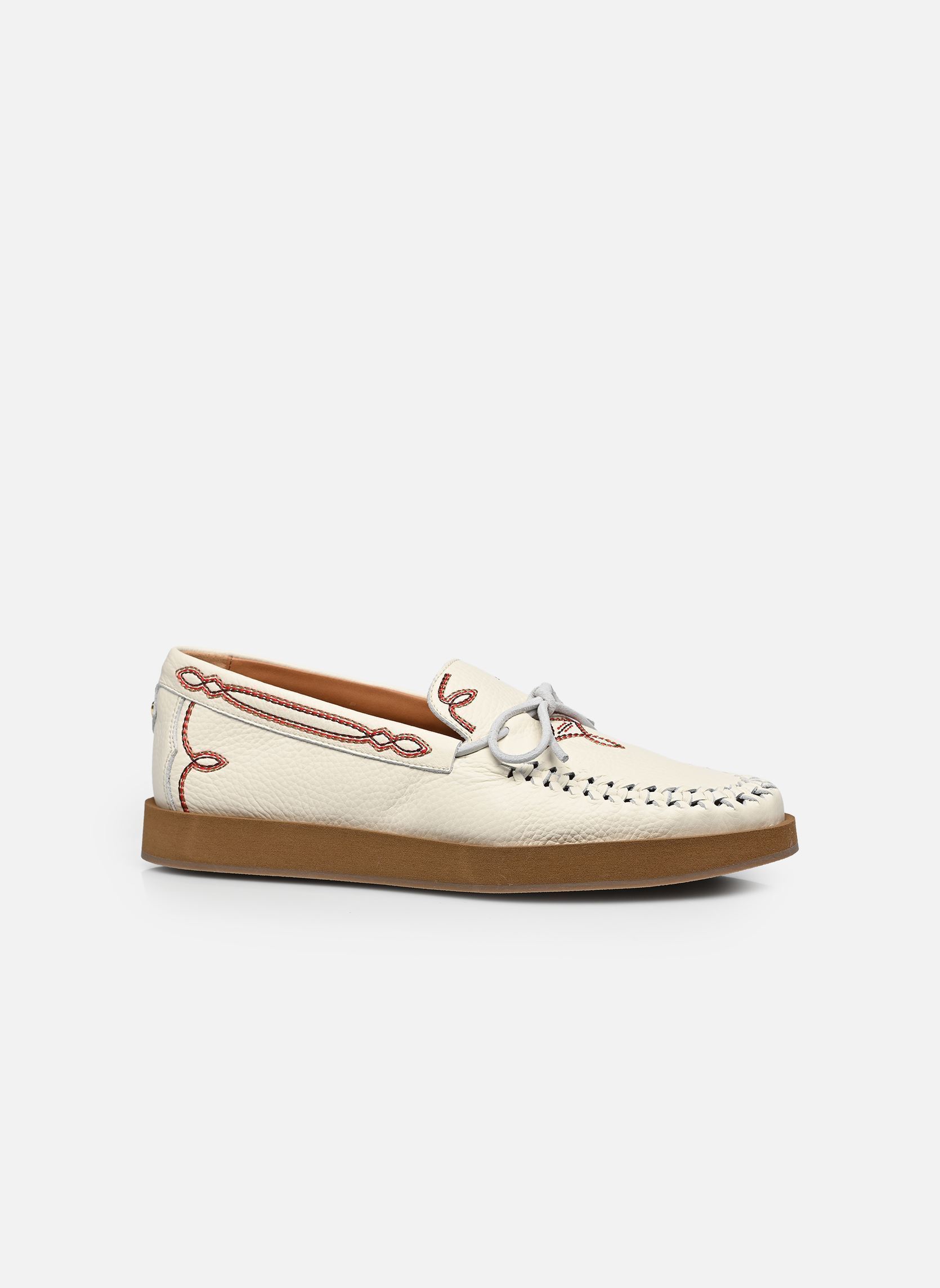 Mocassins Totem dames wit Socque Mocassins Totem dames wit CUIR CRÈME