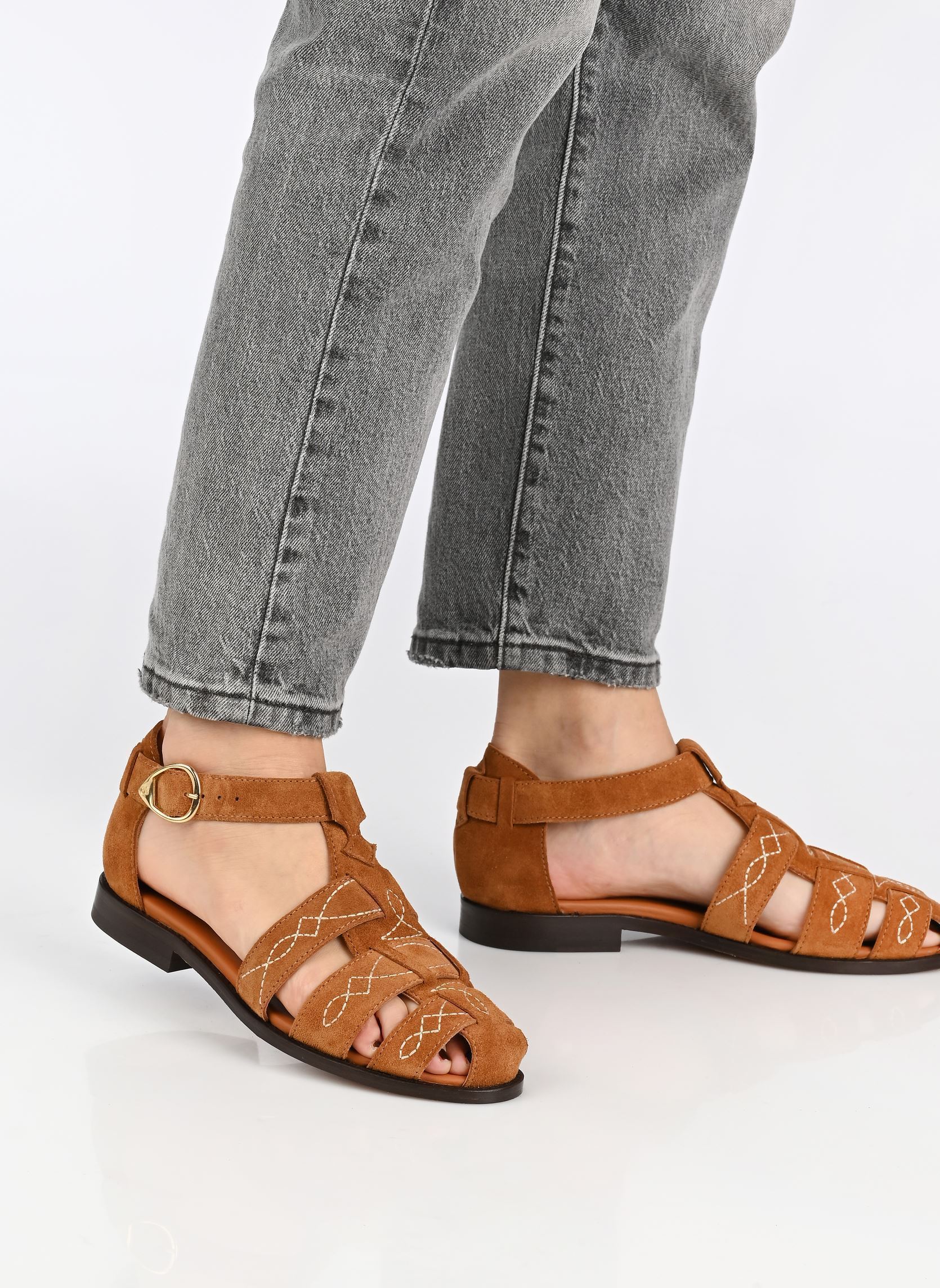 Flache Sandalen Ponza damen braun Socque Flache Sandalen Ponza damen braun DAIM CAMEL