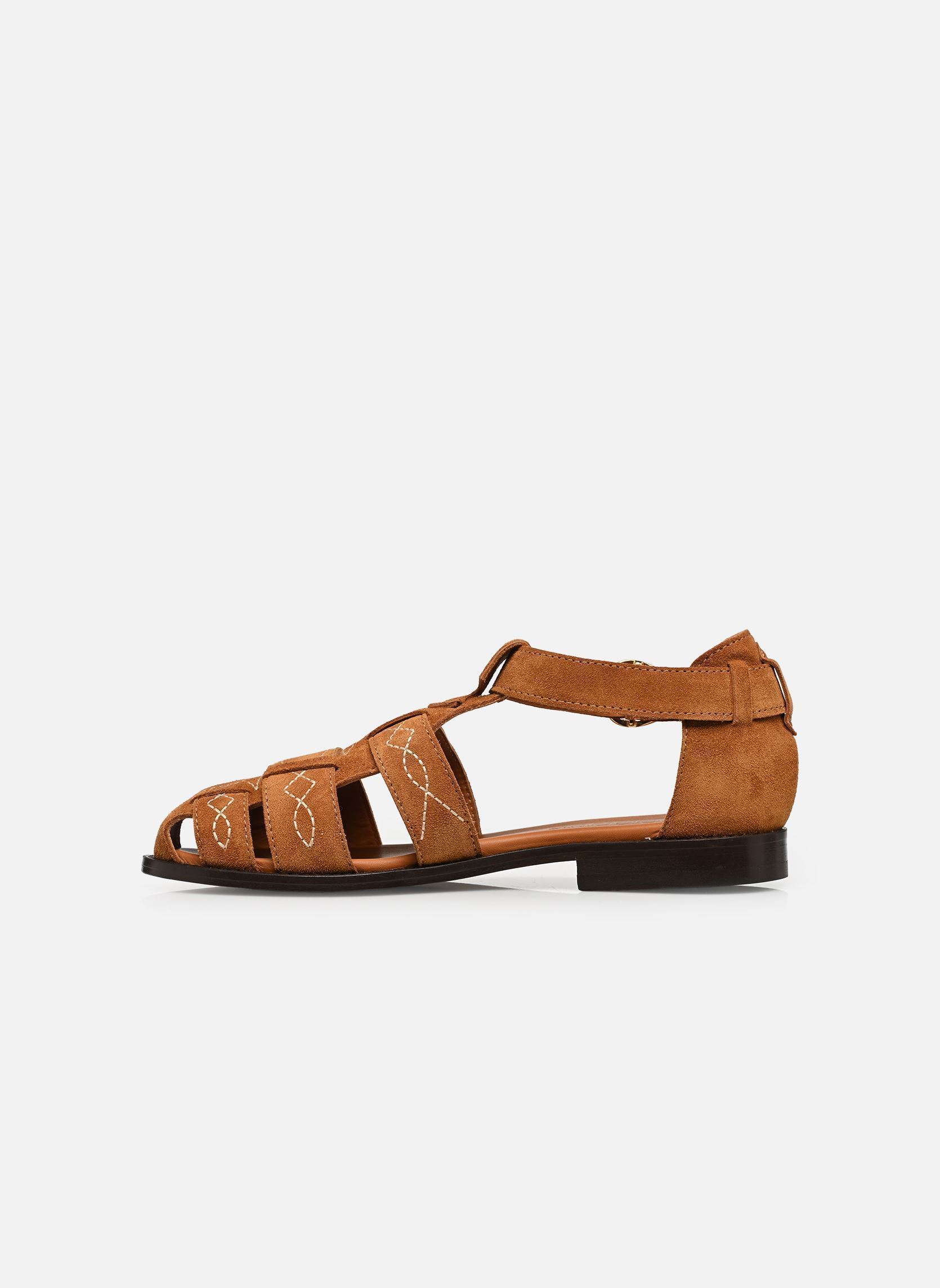 Flache Sandalen Ponza damen braun Socque Flache Sandalen Ponza damen braun DAIM CAMEL