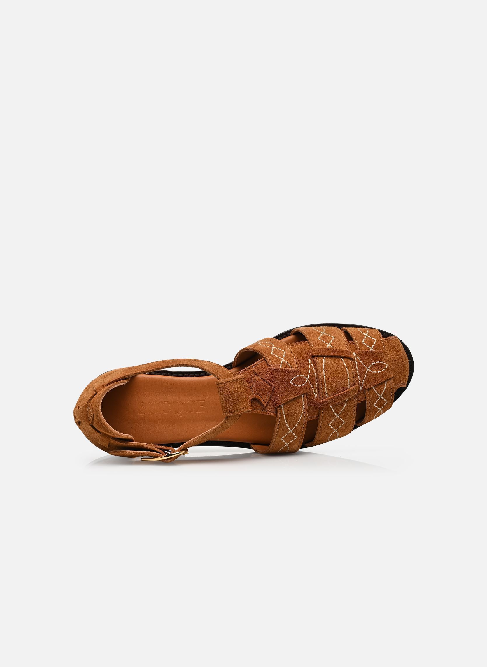 Flache Sandalen Ponza damen braun Socque Flache Sandalen Ponza damen braun DAIM CAMEL