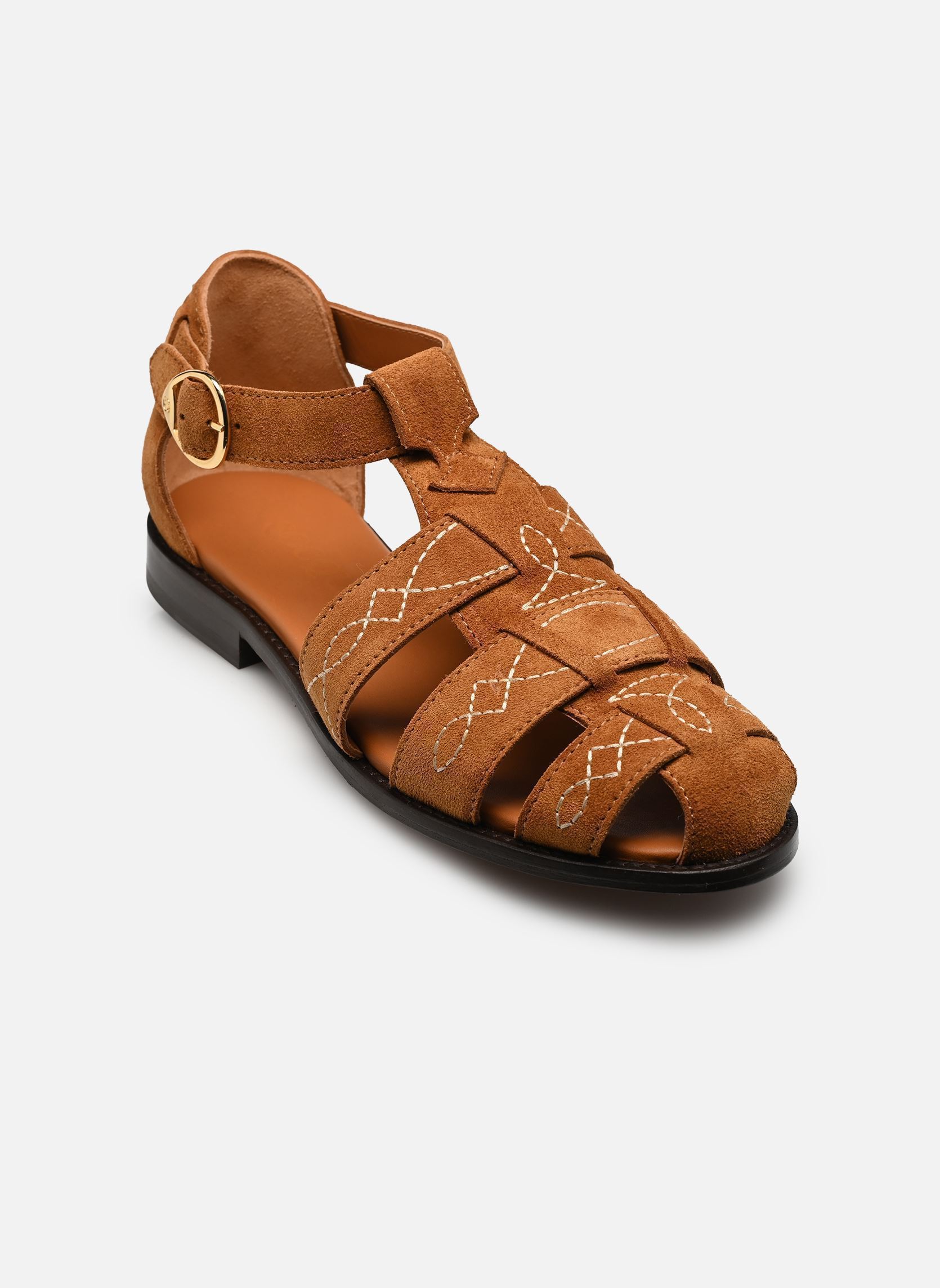 Flache Sandalen Ponza damen braun Socque Flache Sandalen Ponza damen braun DAIM CAMEL