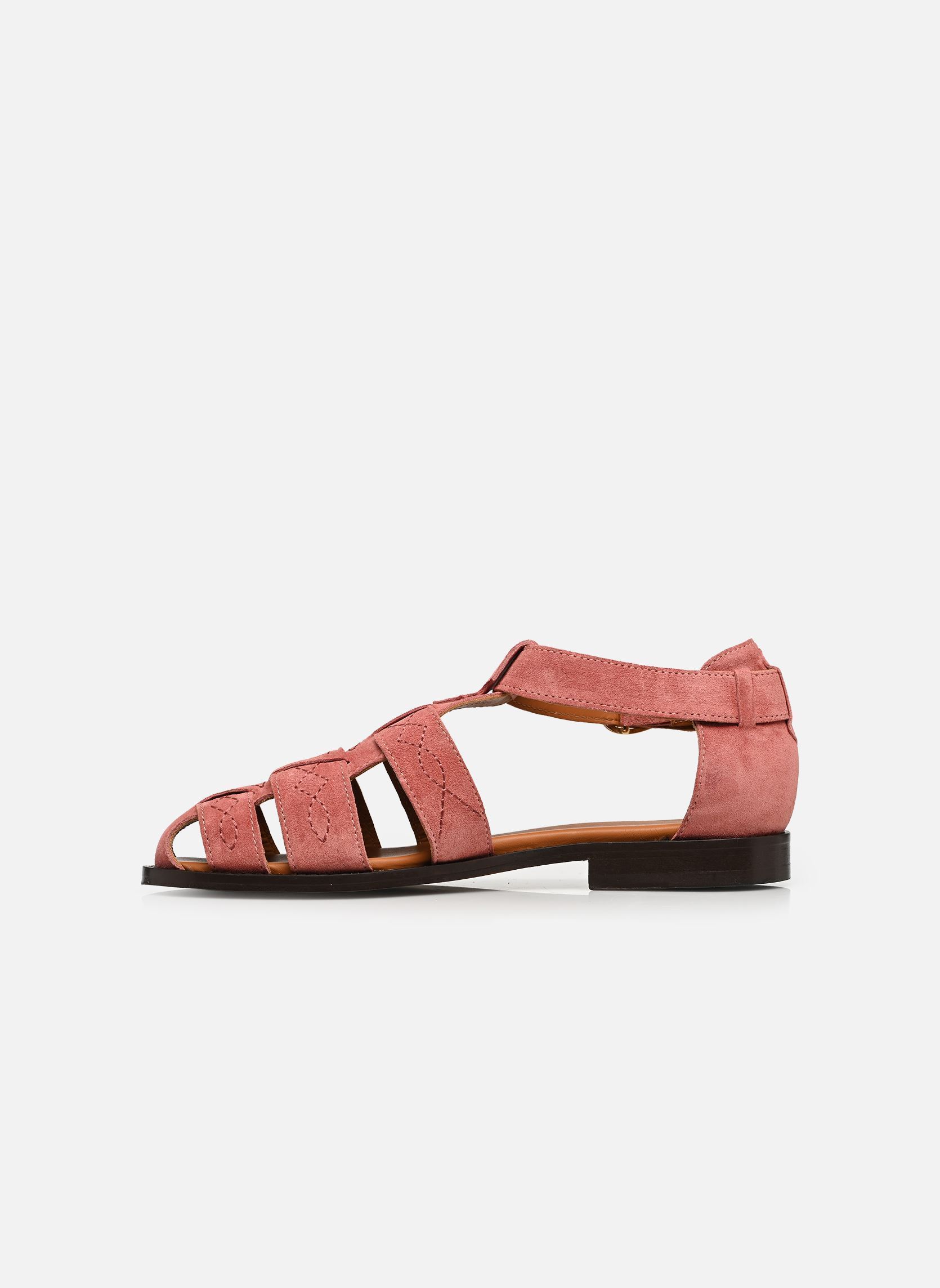 Platte sandalen Ponza dames roze Socque Platte sandalen Ponza dames roze DAIM ROSE