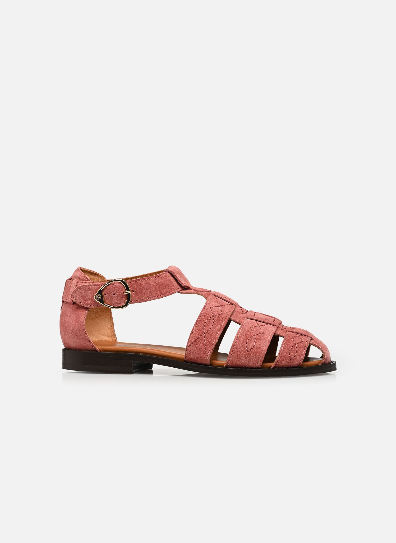 Platte sandalen Ponza dames roze Socque Platte sandalen Ponza dames roze DAIM ROSE
