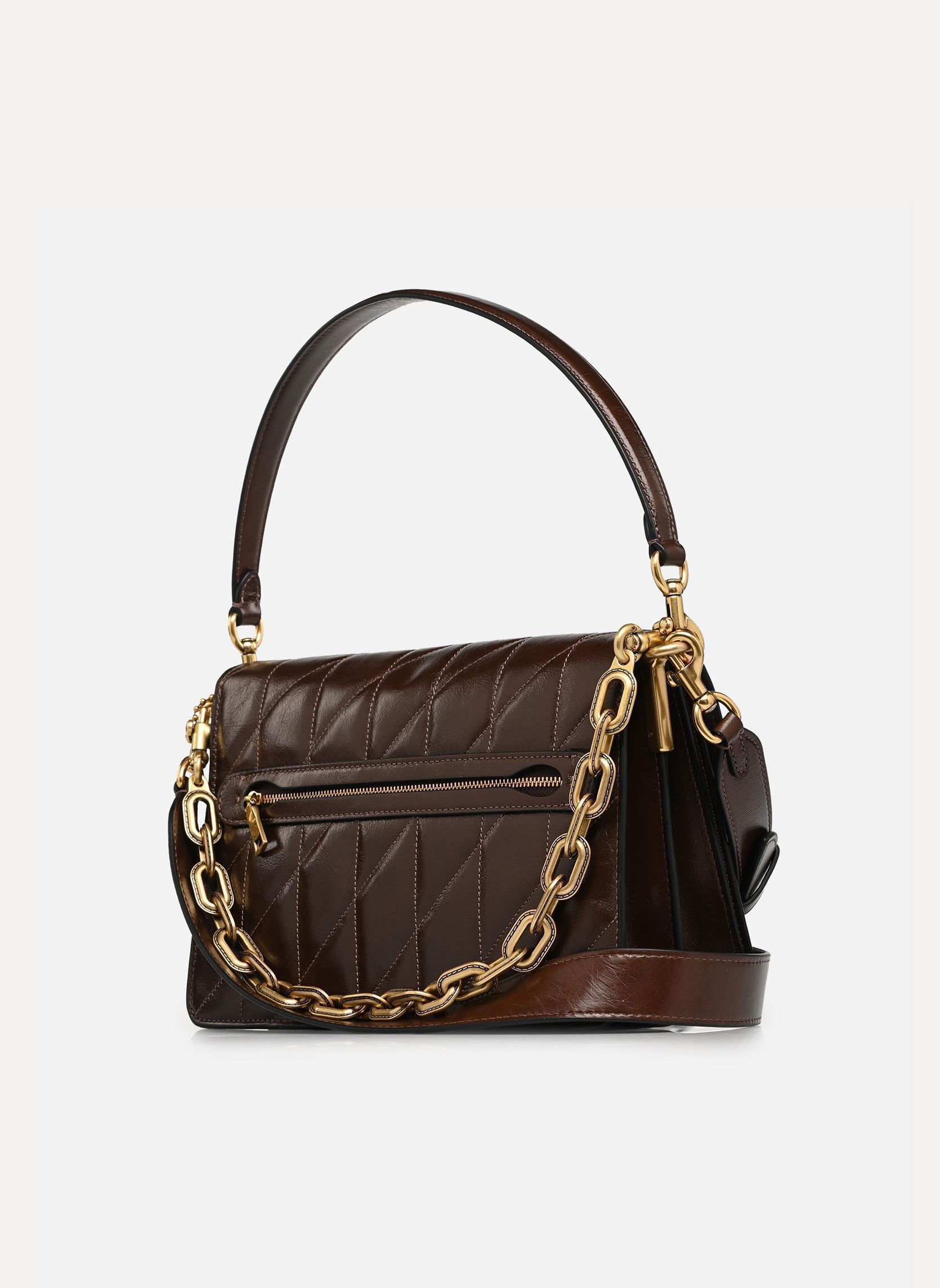 Sacs bandoulière Quilted Glazed Leather Chain Tabby Shoul femme marron Coach Sacs bandoulière Quilted Glazed Leather Chain Tabby Shoul femme marron B4/MAPLE