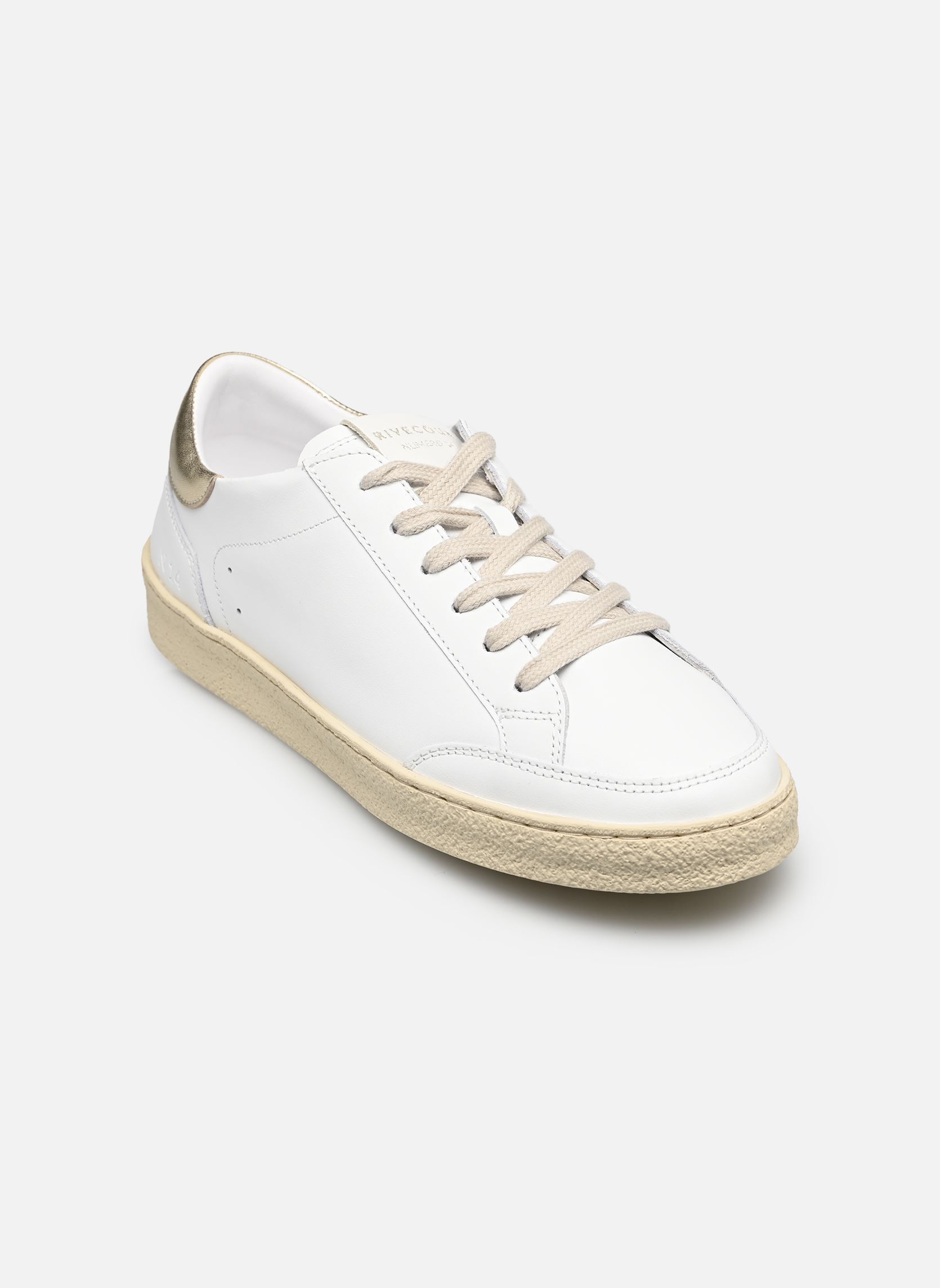 Niedrige Sneaker Baskets n°14 - Cuir - Blanc/Doré damen weiß Rivecour Niedrige Sneaker Baskets n°14 - Cuir - Blanc/Doré damen weiß BLANC/DORÉ