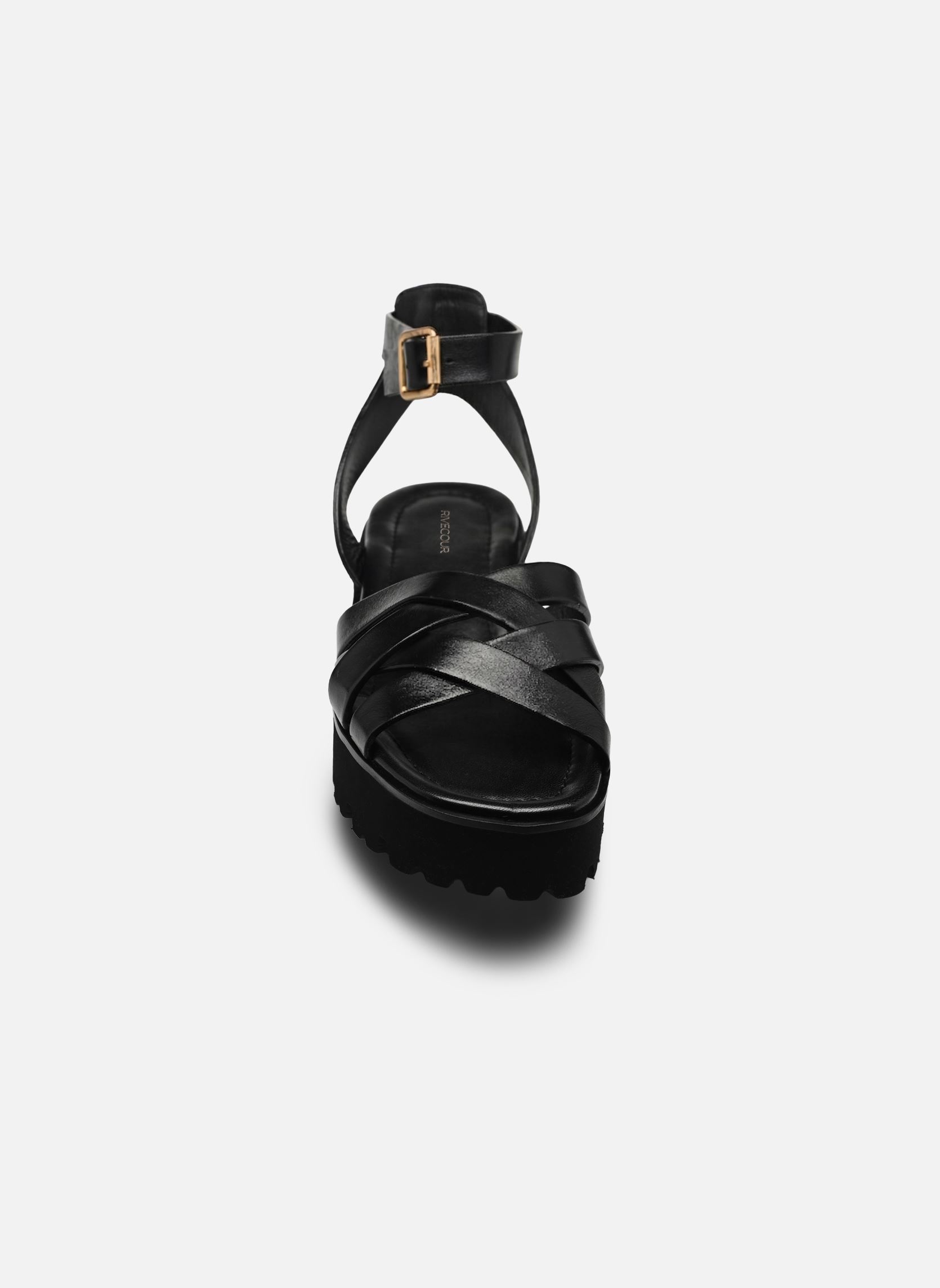 Sandales compensées et plateformes Sandales n°214 - Cuir - Noir femme noir Rivecour Sandales compensées et plateformes Sandales n°214 - Cuir - Noir femme noir NOIR