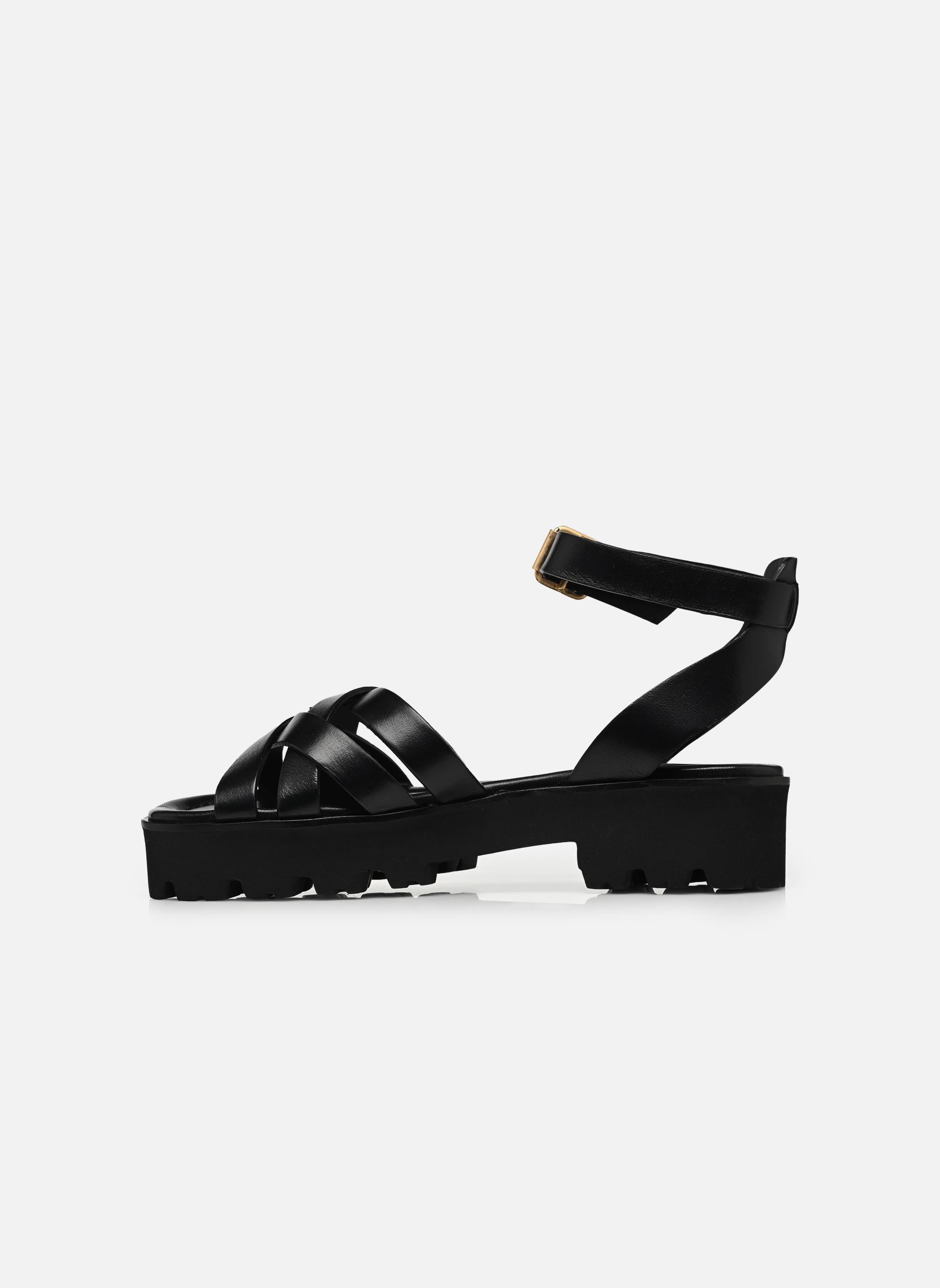Sandales compensées et plateformes Sandales n°214 - Cuir - Noir femme noir Rivecour Sandales compensées et plateformes Sandales n°214 - Cuir - Noir femme noir NOIR