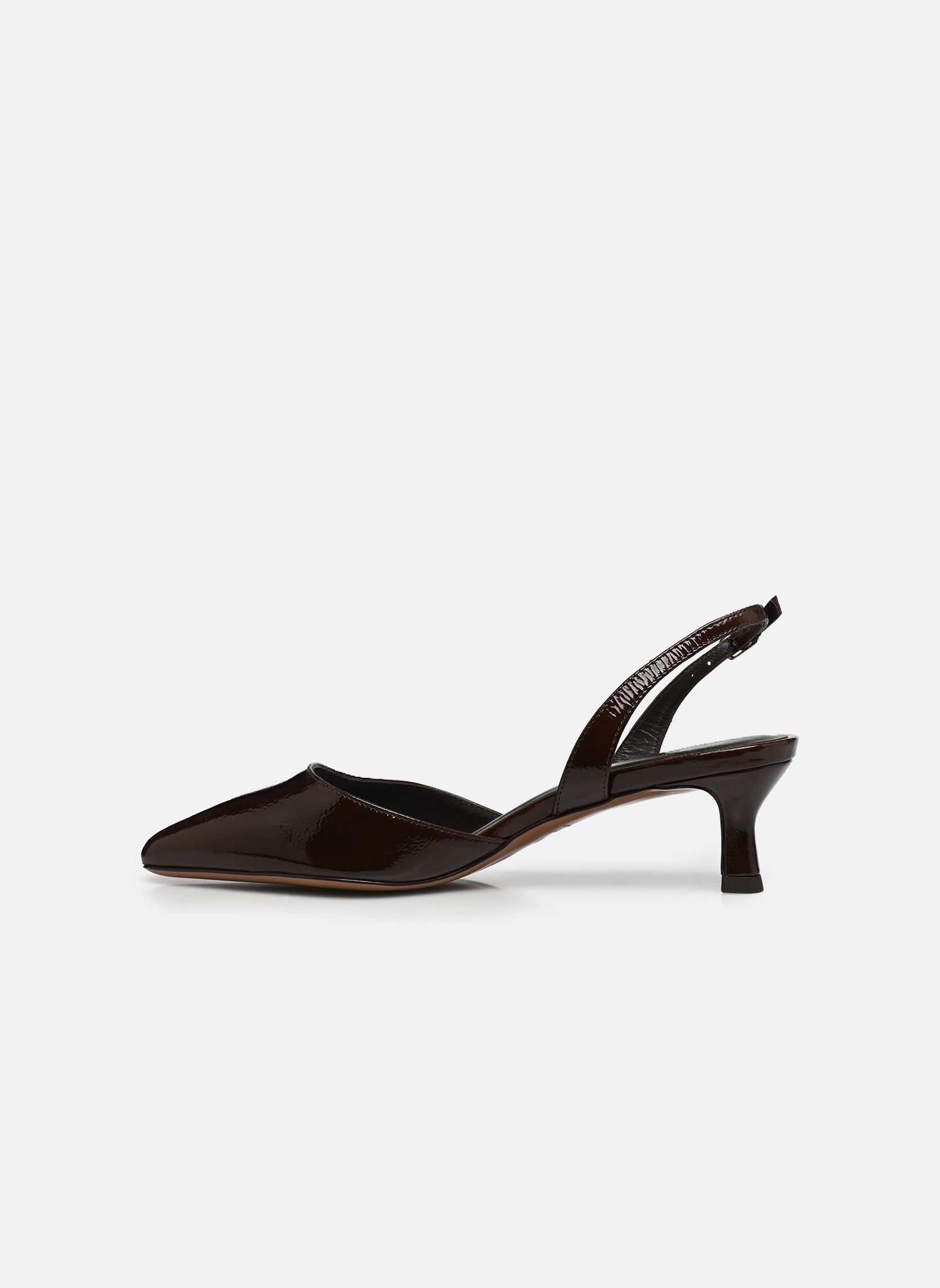 Pumps mit Riemchen Slingbacks n°411 - Cuir vernis - Marron damen braun Rivecour Pumps mit Riemchen Slingbacks n°411 - Cuir vernis - Marron damen braun MARRON CHOCOLAT