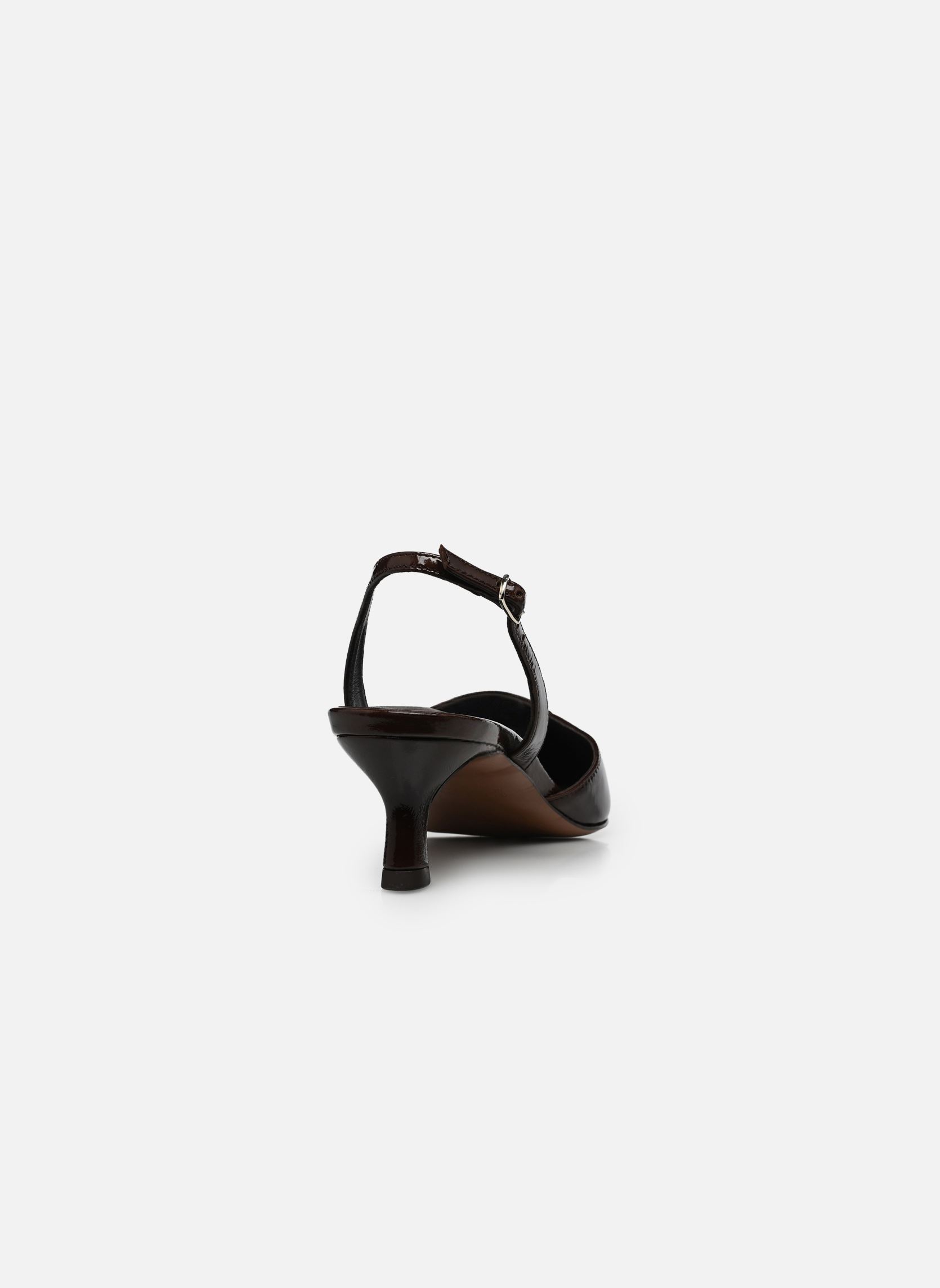 Pumps mit Riemchen Slingbacks n°411 - Cuir vernis - Marron damen braun Rivecour Pumps mit Riemchen Slingbacks n°411 - Cuir vernis - Marron damen braun MARRON CHOCOLAT