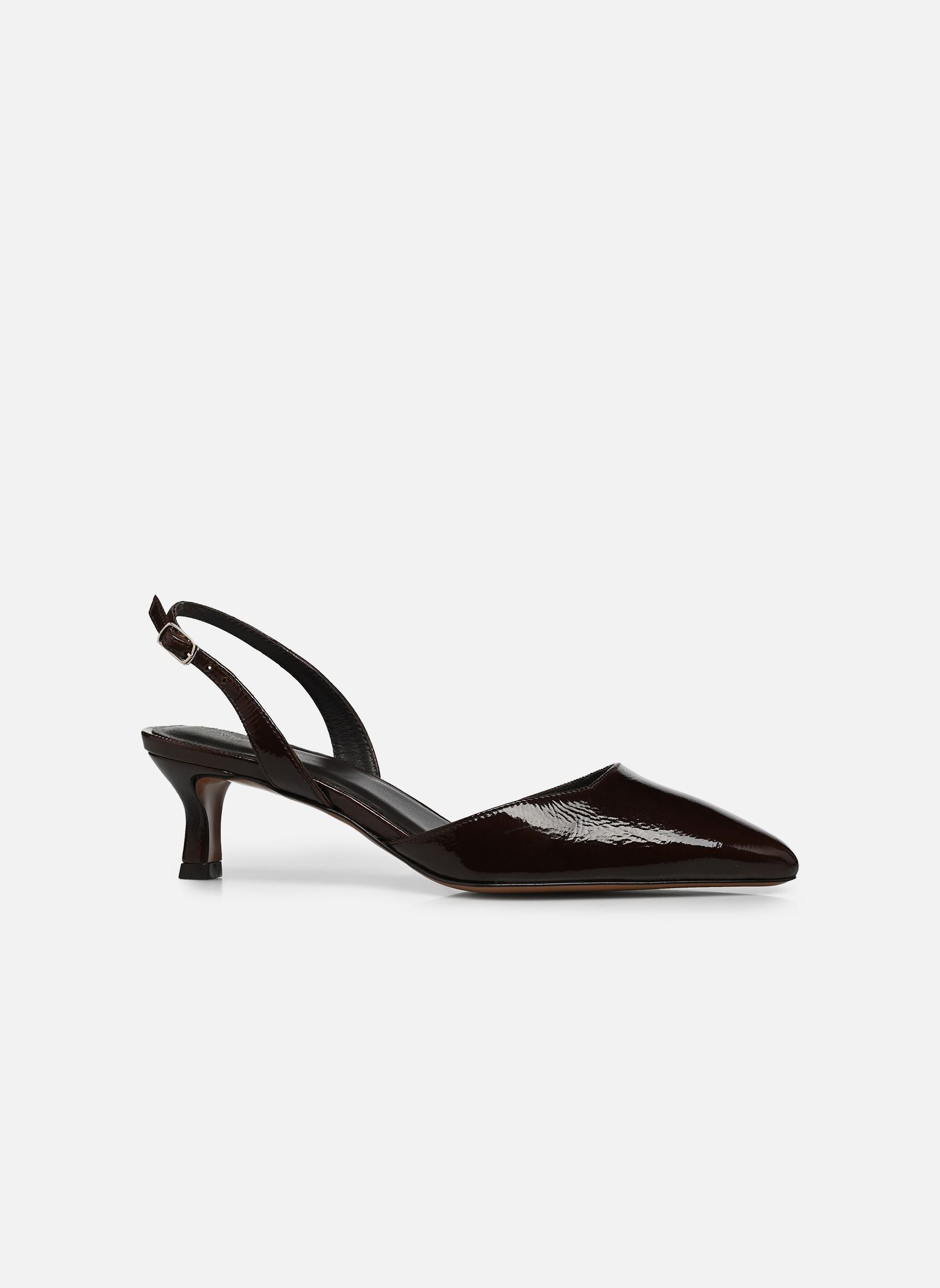 Pumps mit Riemchen Slingbacks n°411 - Cuir vernis - Marron damen braun Rivecour Pumps mit Riemchen Slingbacks n°411 - Cuir vernis - Marron damen braun MARRON CHOCOLAT