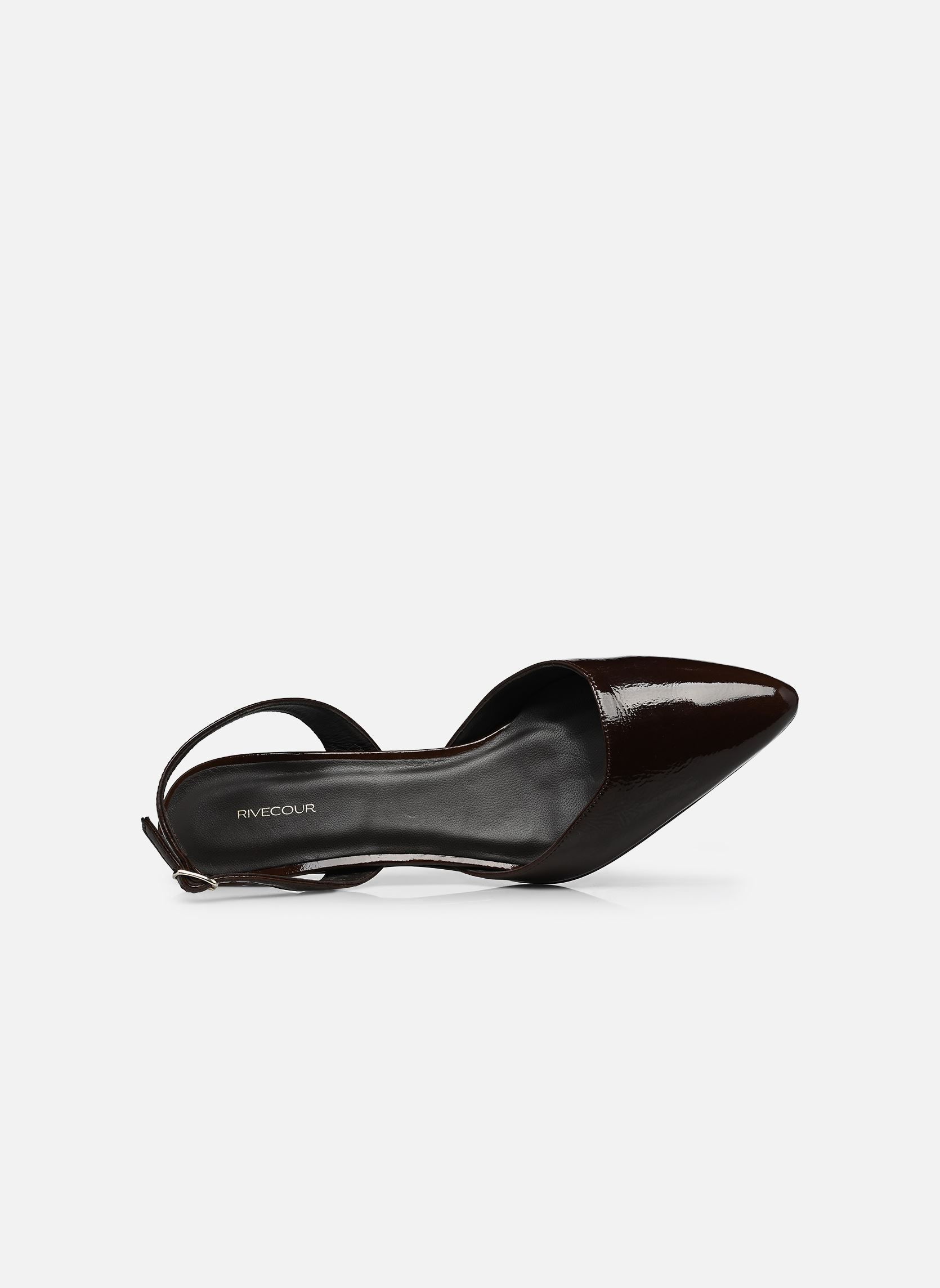 Pumps mit Riemchen Slingbacks n°411 - Cuir vernis - Marron damen braun Rivecour Pumps mit Riemchen Slingbacks n°411 - Cuir vernis - Marron damen braun MARRON CHOCOLAT