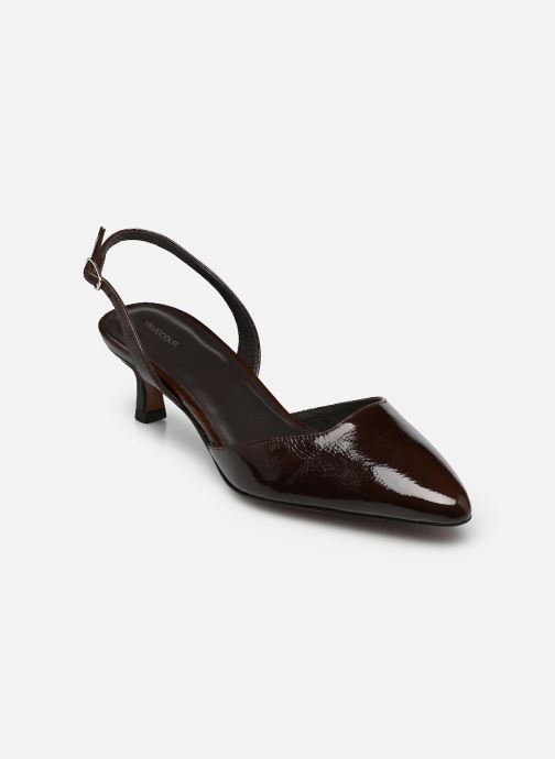 Rivecour Escarpins à brides Slingbacks n°411 - Cuir vernis - Marron femme marron