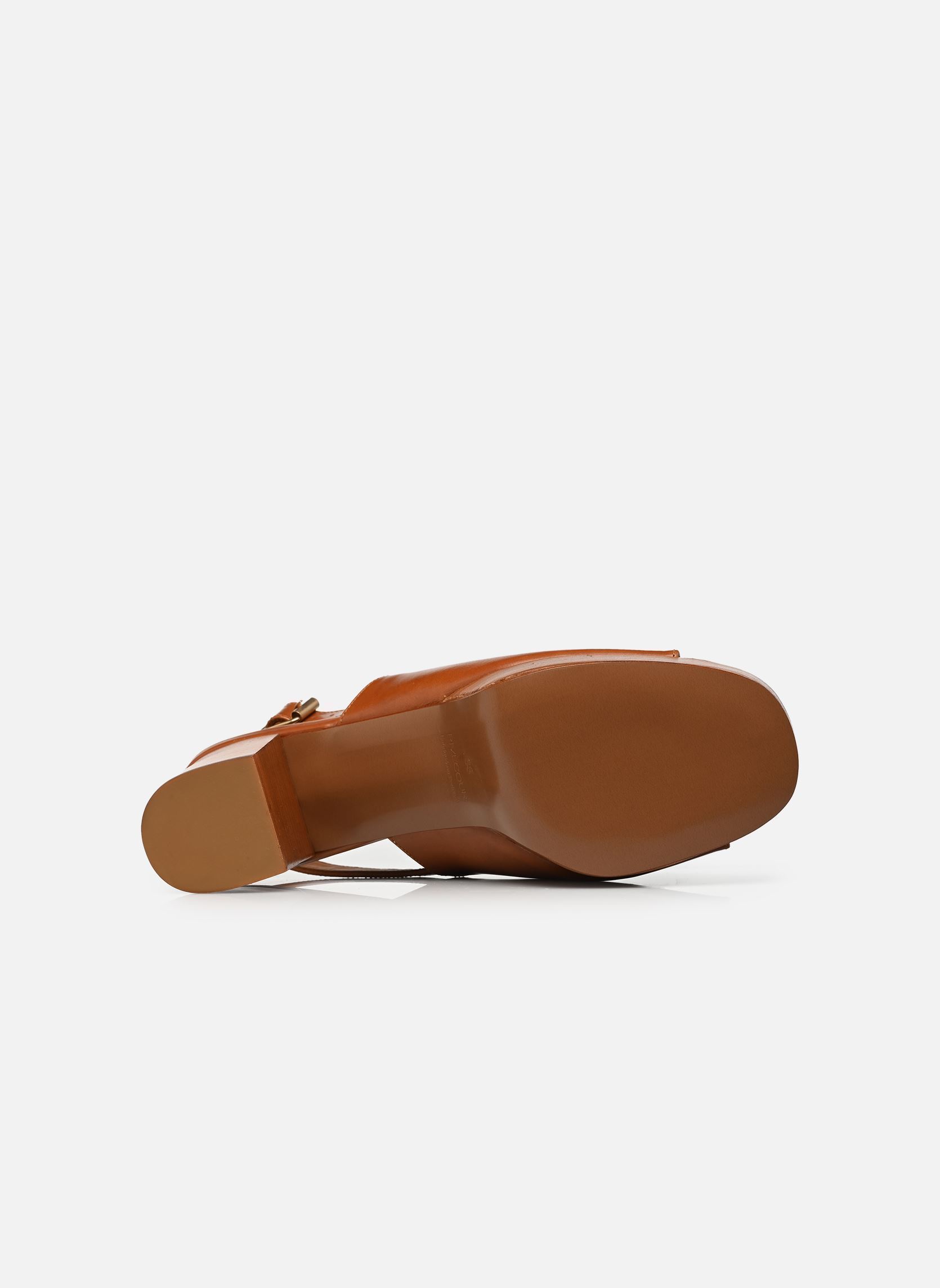 Sandalen Plateformes n°446 - Cuir - Cognac damen braun Rivecour Sandalen Plateformes n°446 - Cuir - Cognac damen braun COGNAC