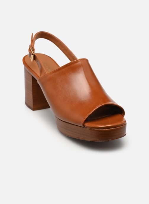 Rivecour Sandales Plateformes n°446 - Cuir - Cognac femme marron