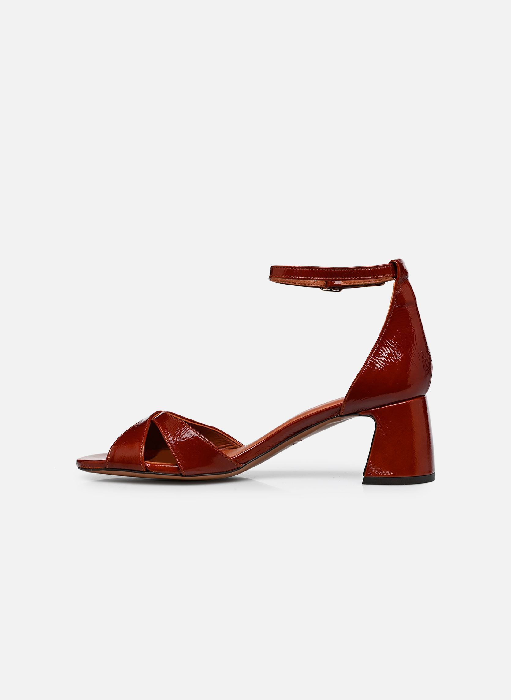 Sandalen Sandales n°595 - Cuir vernis - Cognac damen braun Rivecour Sandalen Sandales n°595 - Cuir vernis - Cognac damen braun COGNAC