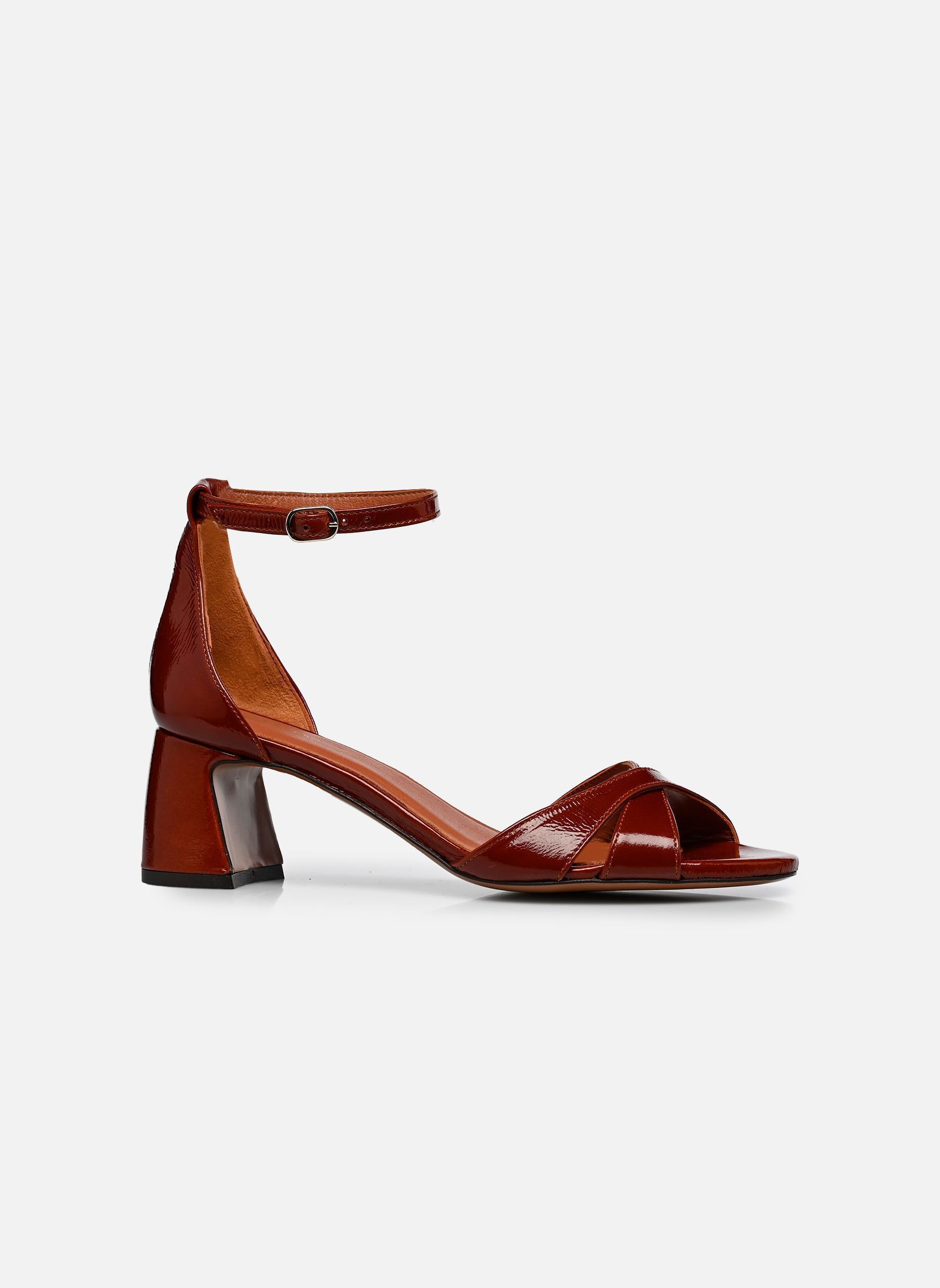 Sandalen Sandales n°595 - Cuir vernis - Cognac damen braun Rivecour Sandalen Sandales n°595 - Cuir vernis - Cognac damen braun COGNAC