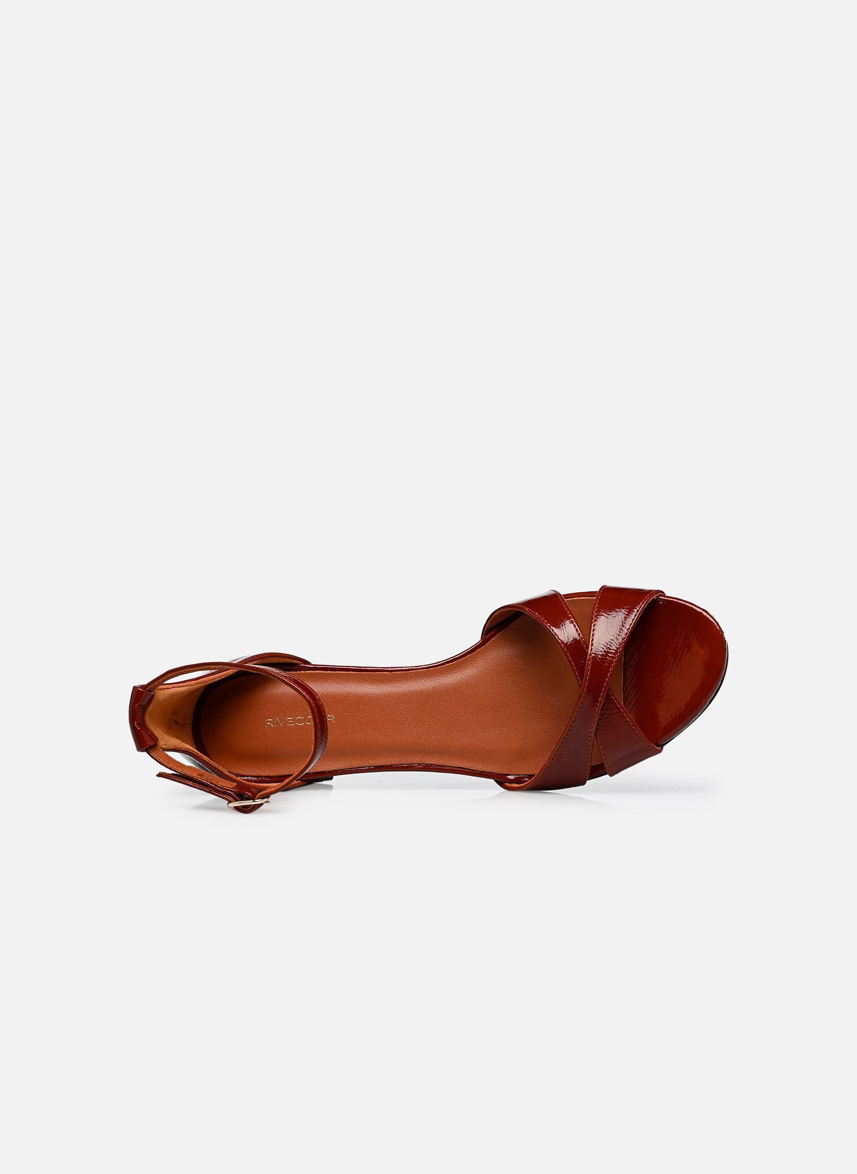 Sandalen Sandales n°595 - Cuir vernis - Cognac damen braun Rivecour Sandalen Sandales n°595 - Cuir vernis - Cognac damen braun COGNAC