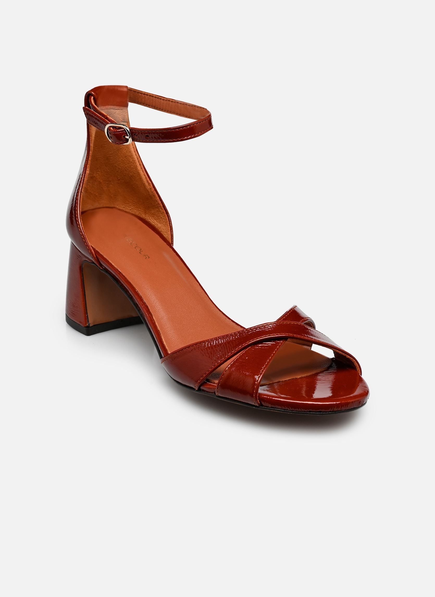 Sandalen Sandales n°595 - Cuir vernis - Cognac damen braun Rivecour Sandalen Sandales n°595 - Cuir vernis - Cognac damen braun COGNAC