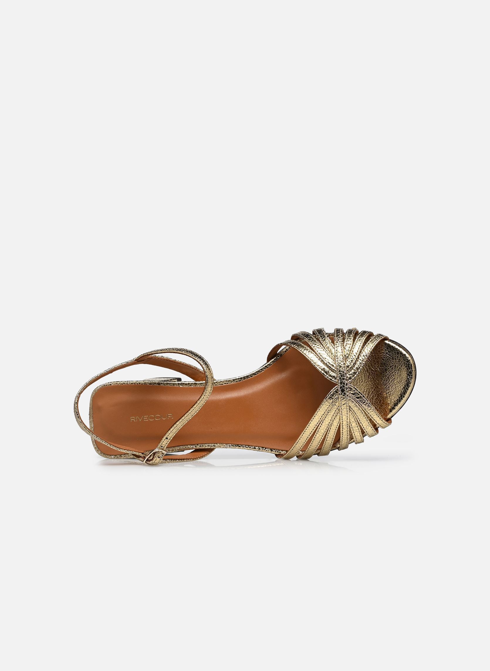 Sandalen Sandales n°644 - Cuir craquelé - Doré damen gold und bronze Rivecour Sandalen Sandales n°644 - Cuir craquelé - Doré damen gold und bronze DORÉ