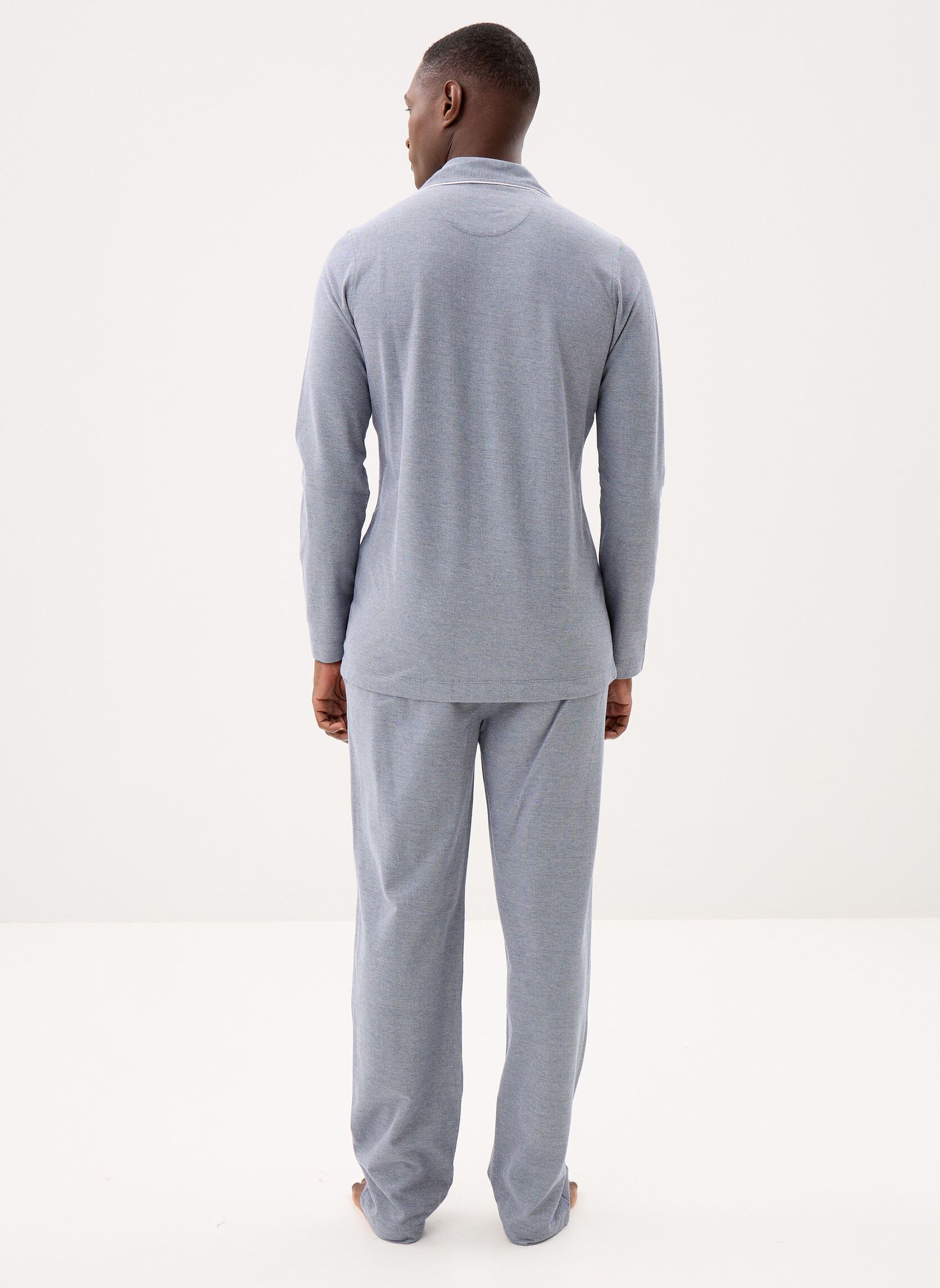 Hemden Ensemble de pyjama en coton piqué heren blauw Polo Ralph Lauren Hemden Ensemble de pyjama en coton piqué heren blauw NEWPORT NAVY