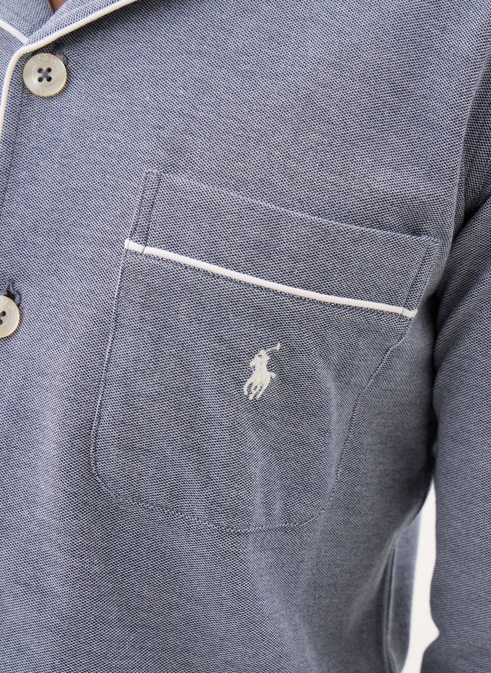 Hemden Ensemble de pyjama en coton piqué heren blauw Polo Ralph Lauren Hemden Ensemble de pyjama en coton piqué heren blauw NEWPORT NAVY