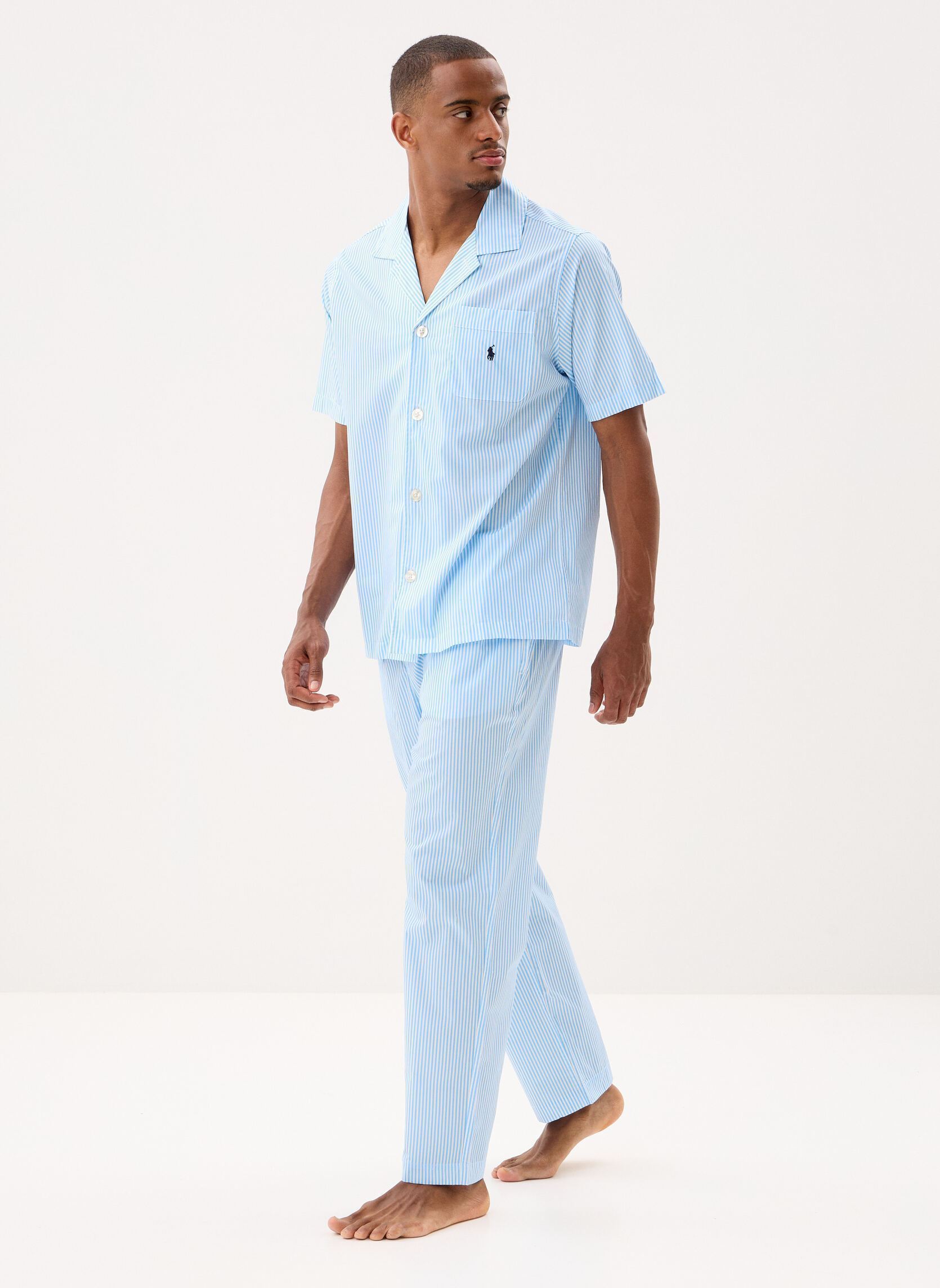 Pantalons larges Pantalon de pyjama 714899509 homme bleu Polo Ralph Lauren Pantalons larges Pantalon de pyjama 714899509 homme bleu BLUE STRIPE