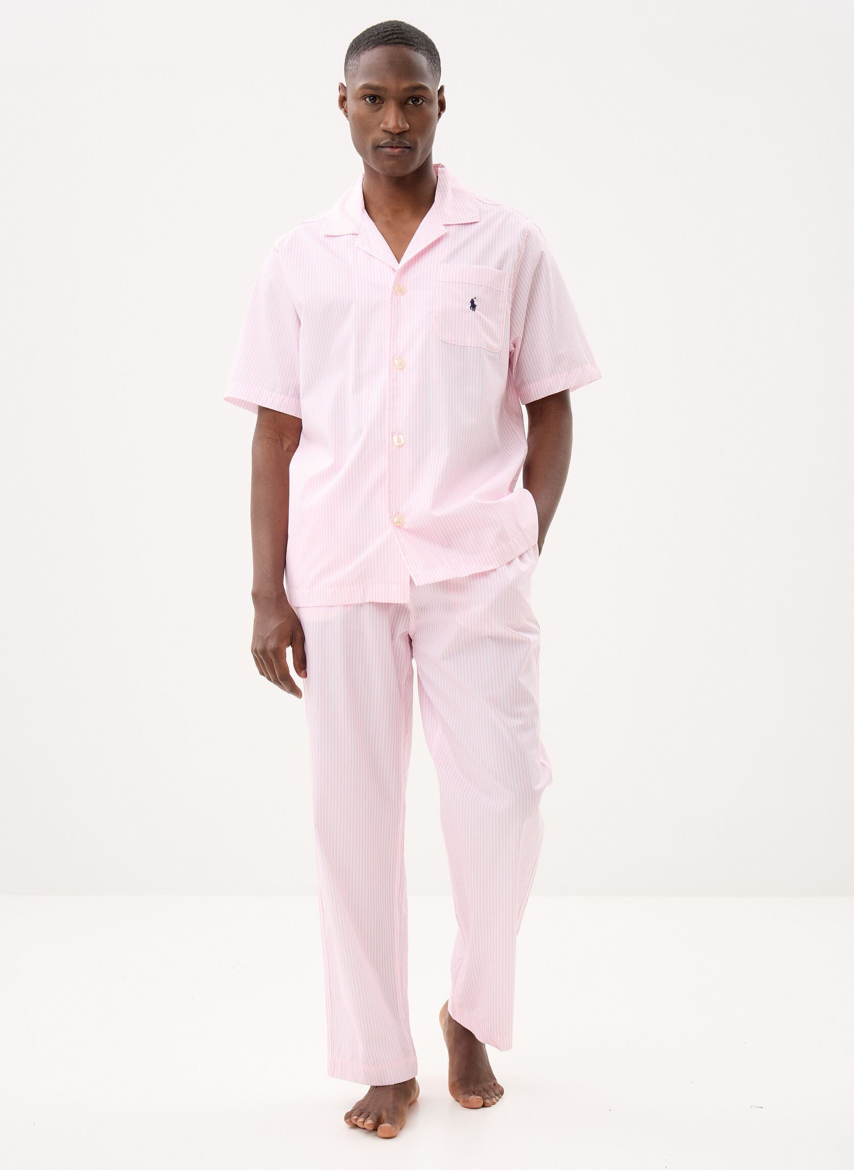 Pantalons larges Pantalon de pyjama 714899509 homme rose Polo Ralph Lauren Pantalons larges Pantalon de pyjama 714899509 homme rose PINK STRIPE