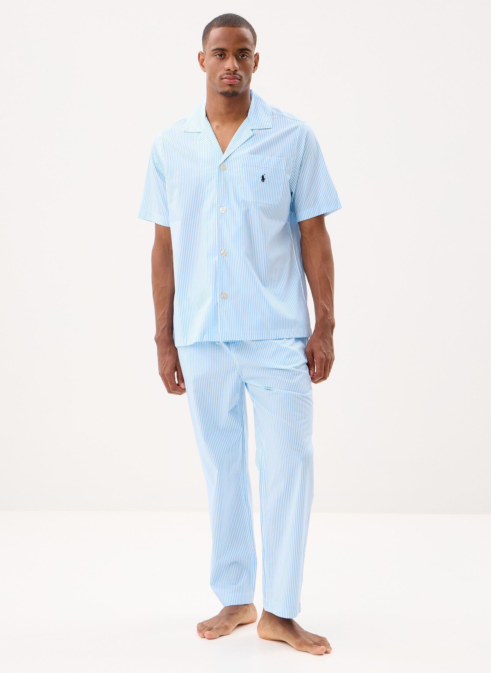 Chemises Chemise de pyjama rayée en popeline 7149 homme bleu Polo Ralph Lauren Chemises Chemise de pyjama rayée en popeline 7149 homme bleu BLUE STRIPE