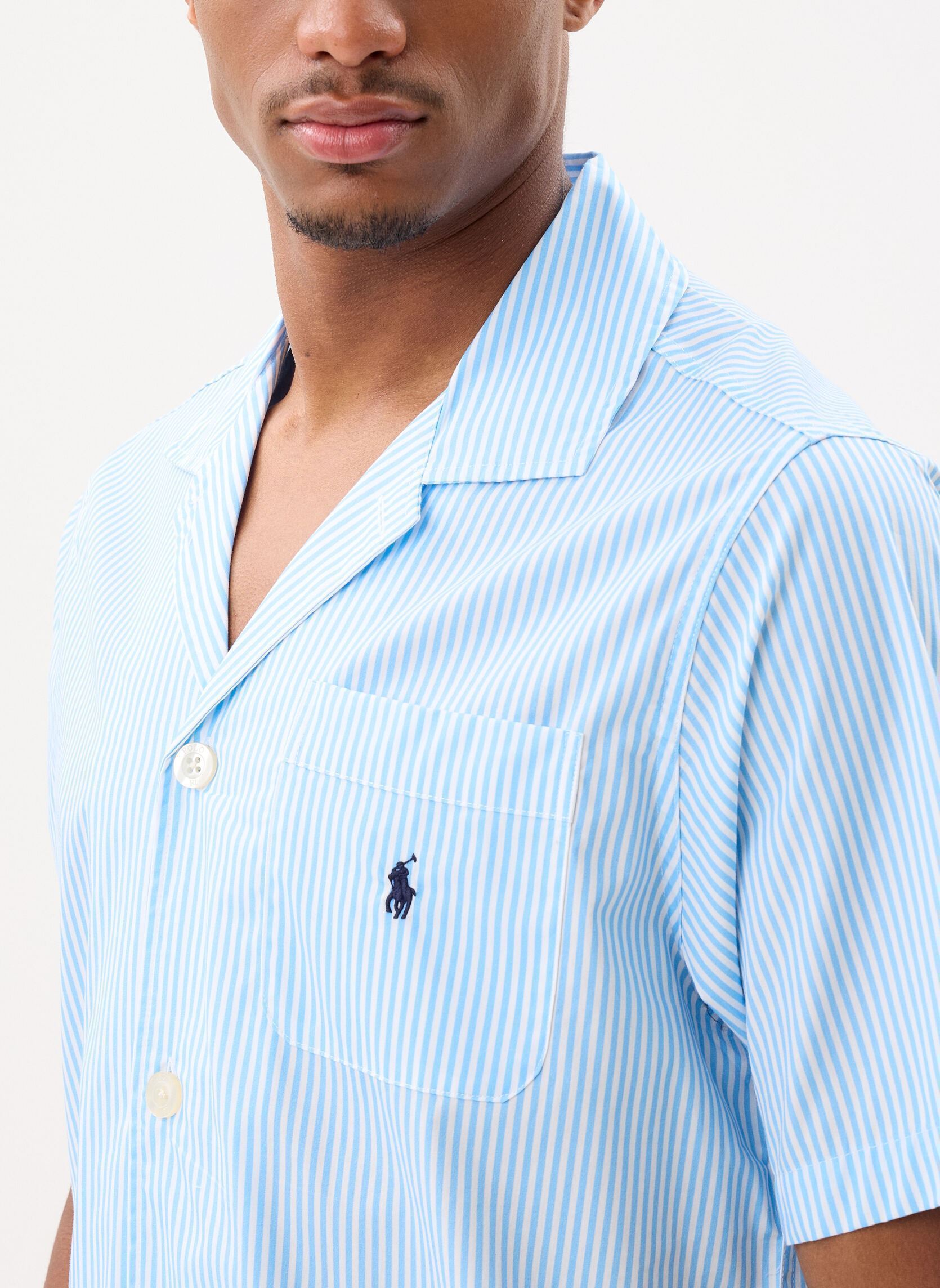 Chemises Chemise de pyjama rayée en popeline 7149 homme bleu Polo Ralph Lauren Chemises Chemise de pyjama rayée en popeline 7149 homme bleu BLUE STRIPE