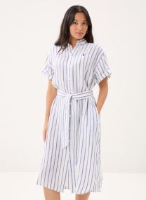 Robes Chemise Robe chemise ceinturée en lin 211965843 femme bleu Polo Ralph Lauren Robes Chemise Robe chemise ceinturée en lin 211965843 femme bleu 2020 WHITE-ROYAL