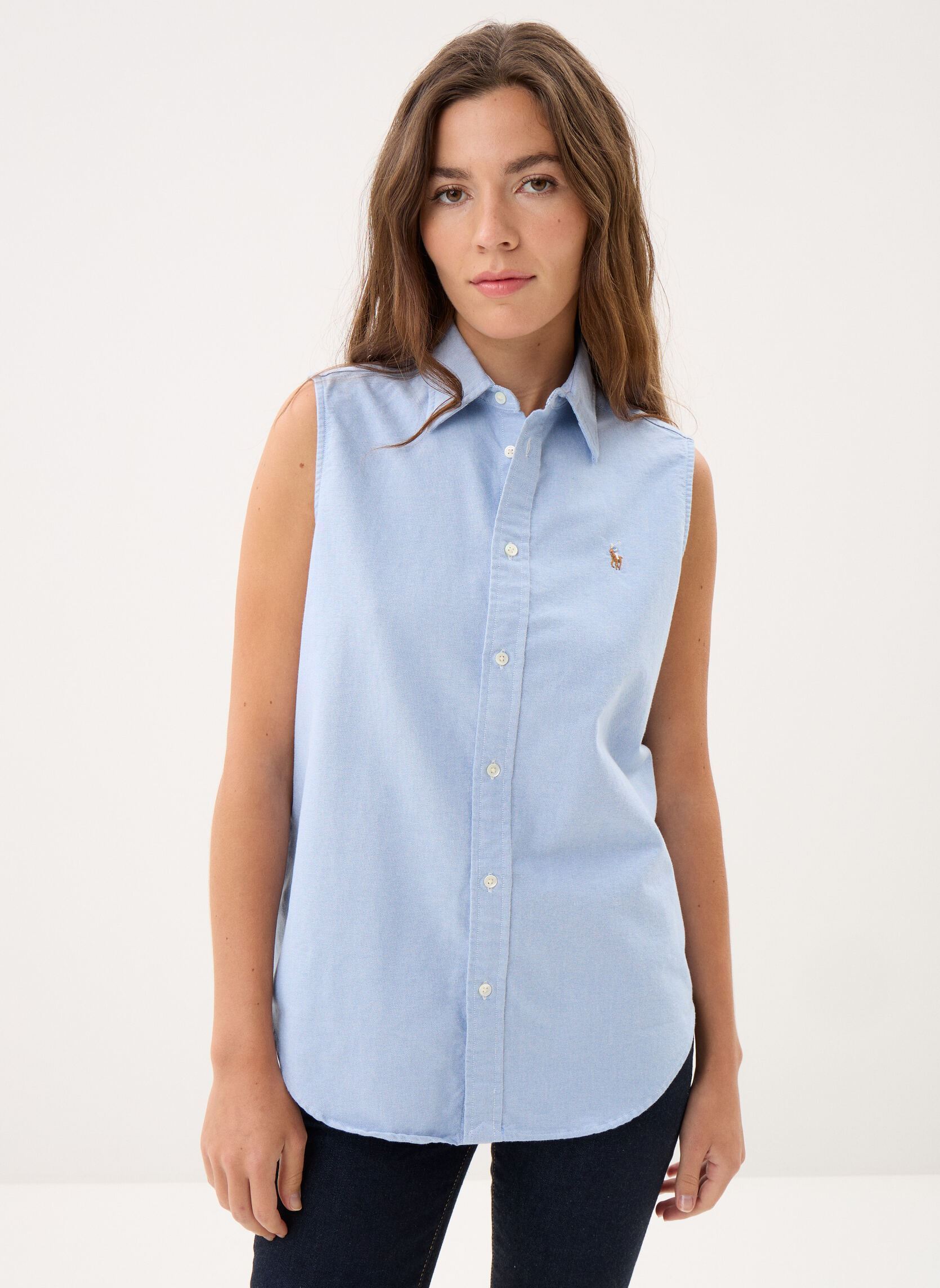 Vêtements Polo Ralph Lauren Chemise sans manches en coton Oxford 211 pour Femme