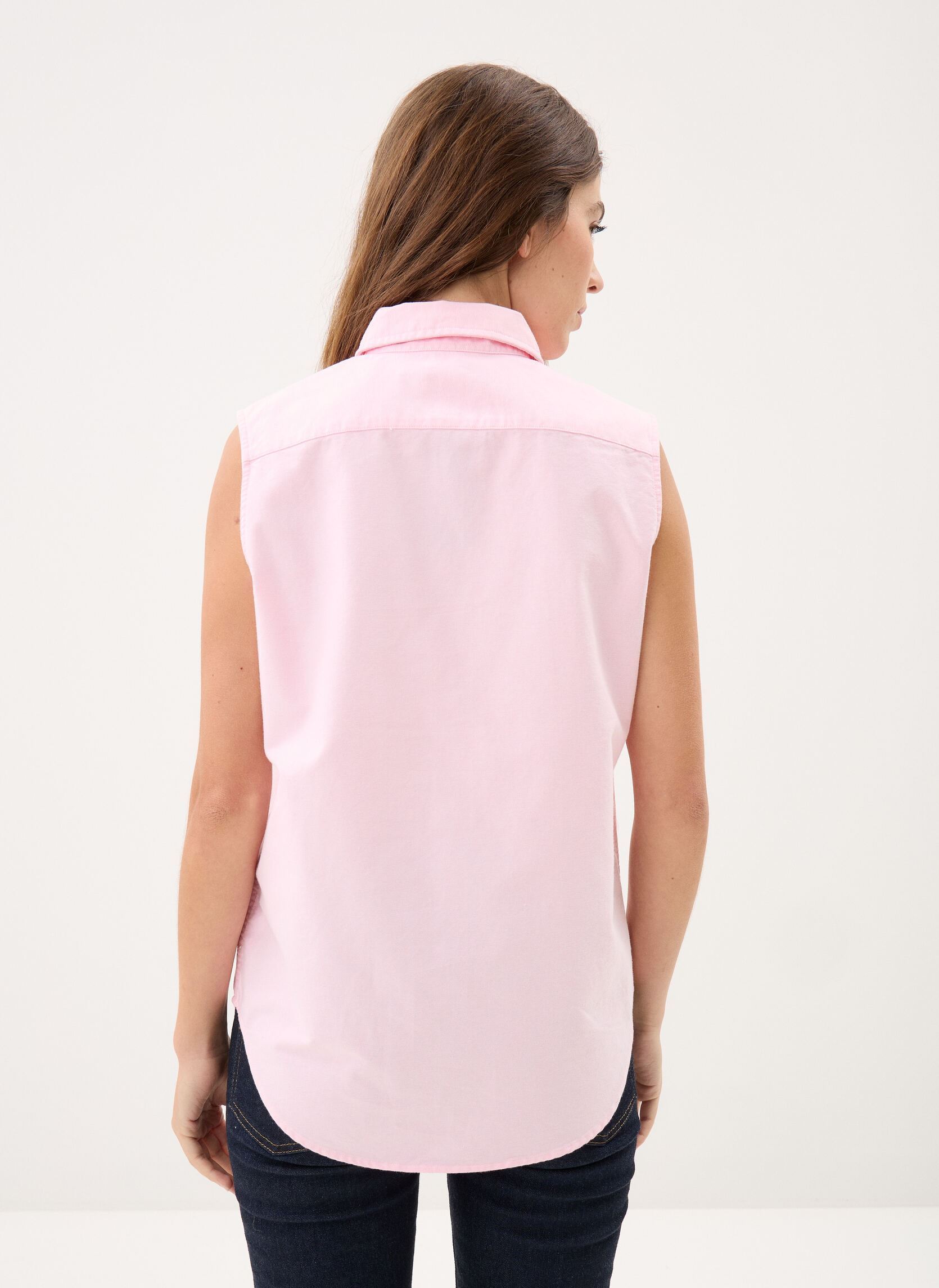 Chemises Chemise sans manches en coton Oxford 211 femme rose Polo Ralph Lauren Chemises Chemise sans manches en coton Oxford 211 femme rose BATH PINK