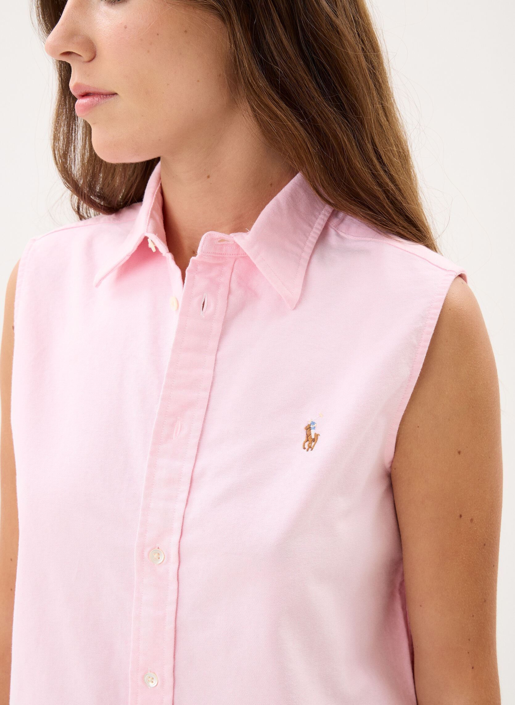 Chemises Chemise sans manches en coton Oxford 211 femme rose Polo Ralph Lauren Chemises Chemise sans manches en coton Oxford 211 femme rose BATH PINK