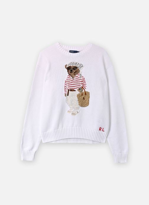 Polo Ralph Lauren Pulls Sweat col rond Polo Bear molleton léger femme blanc