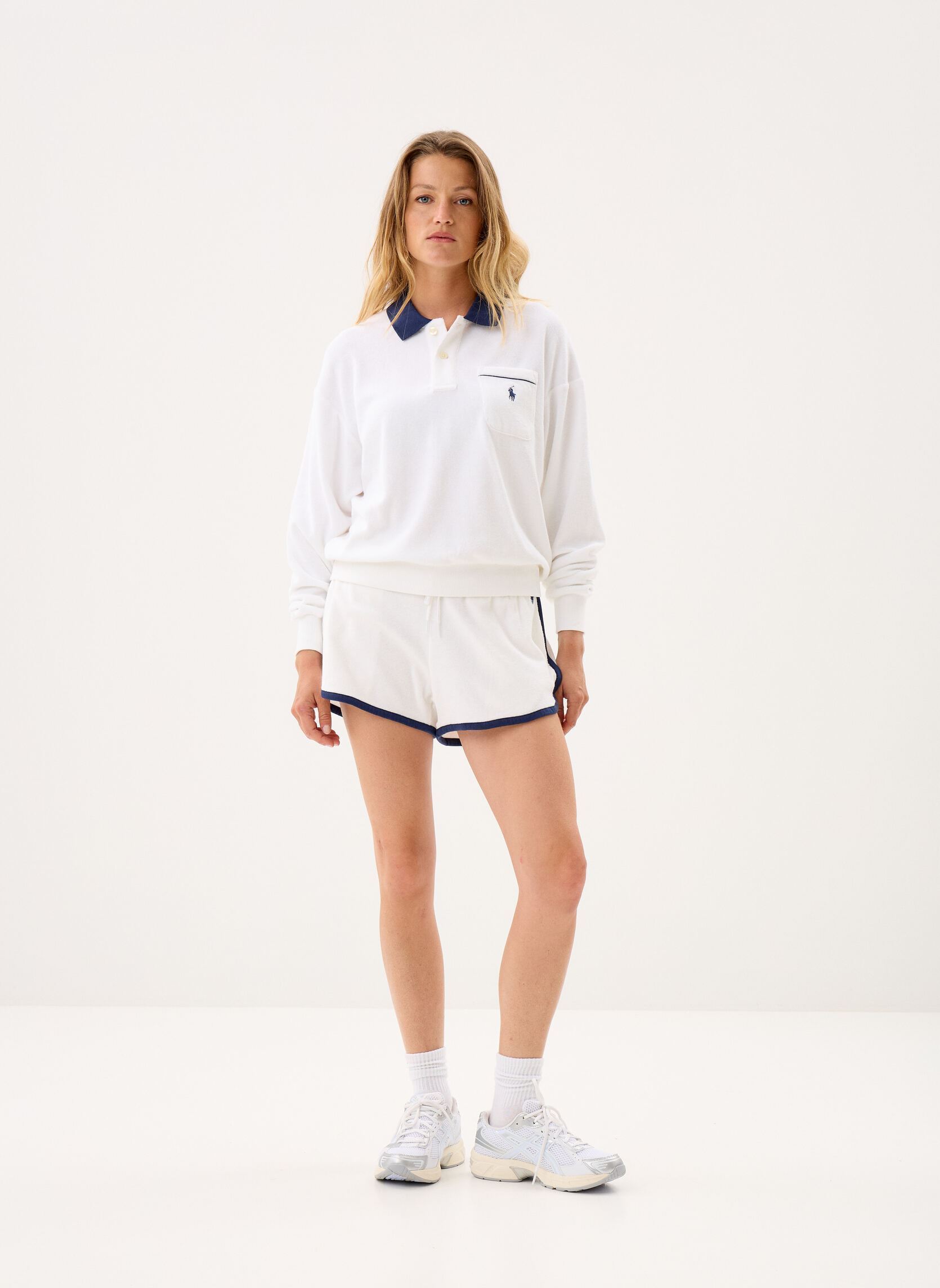 Poloshirts Polo manches longues en molleton léger 2 damen weiß Polo Ralph Lauren Poloshirts Polo manches longues en molleton léger 2 damen weiß WHITE