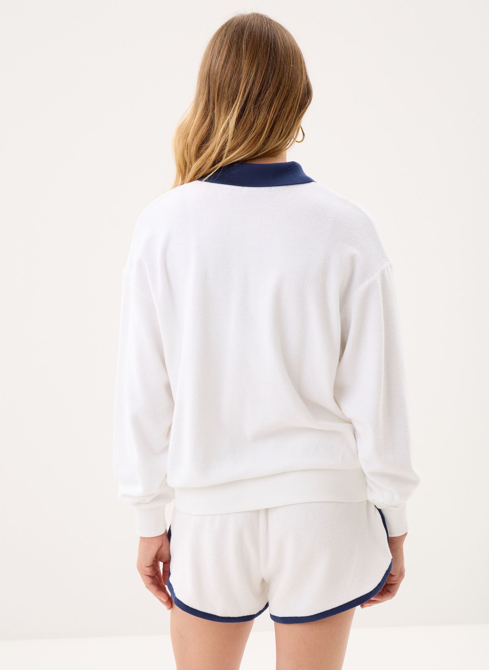 Poloshirts Polo manches longues en molleton léger 2 damen weiß Polo Ralph Lauren Poloshirts Polo manches longues en molleton léger 2 damen weiß WHITE