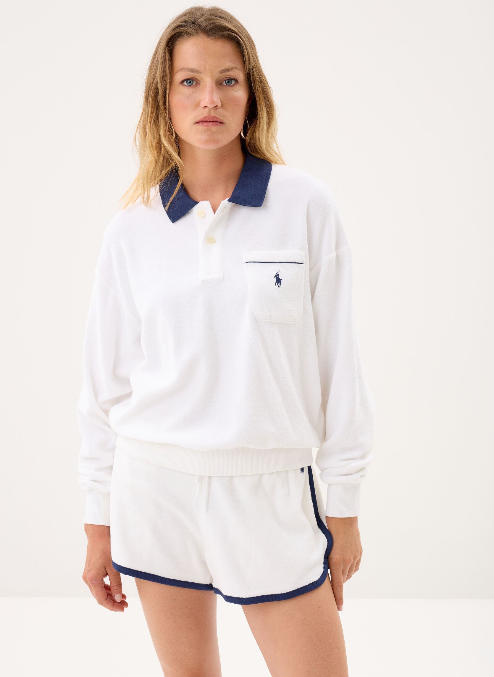 Vêtements Polo Ralph Lauren Polo manches longues en molleton léger 2 pour Femme