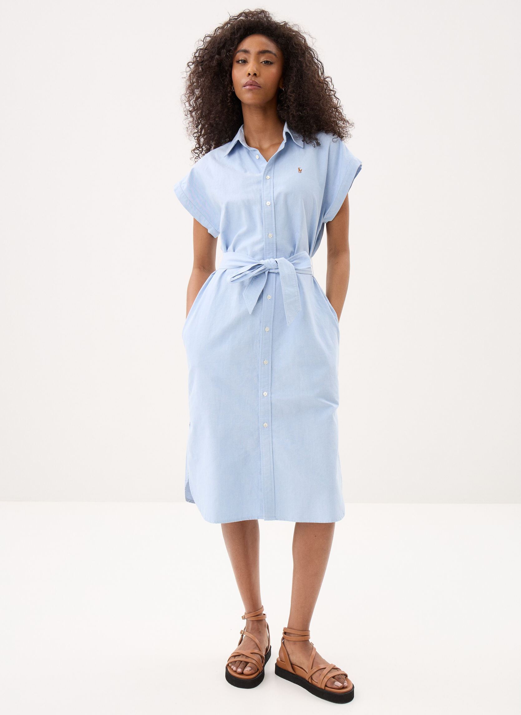 Hemdkleider Robe chemise ceinturée en coton 211A1290 damen blau Polo Ralph Lauren Hemdkleider Robe chemise ceinturée en coton 211A1290 damen blau BSR BLUE