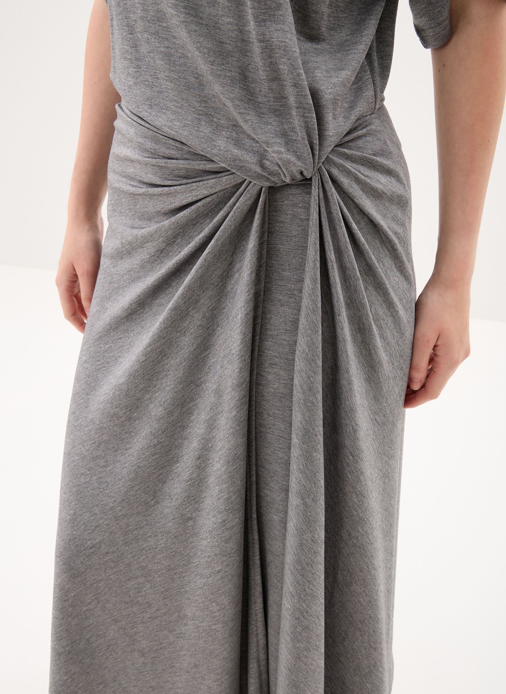 Robes Robe col rond à devant noué 211B18063 femme gris Polo Ralph Lauren Robes Robe col rond à devant noué 211B18063 femme gris COBBLESTONE HEATHER
