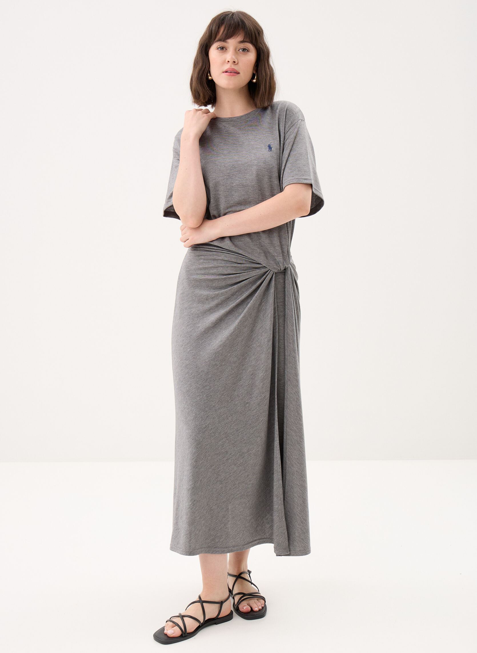 Vêtements Polo Ralph Lauren Robe col rond à devant noué 211B18063 pour Femme