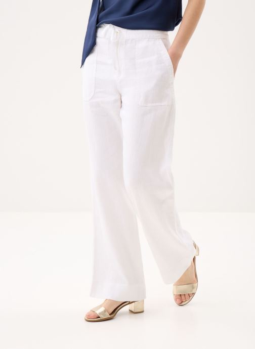 Lauren Ralph Lauren Wijde broeken Pantalon jambe large en lin dames wit