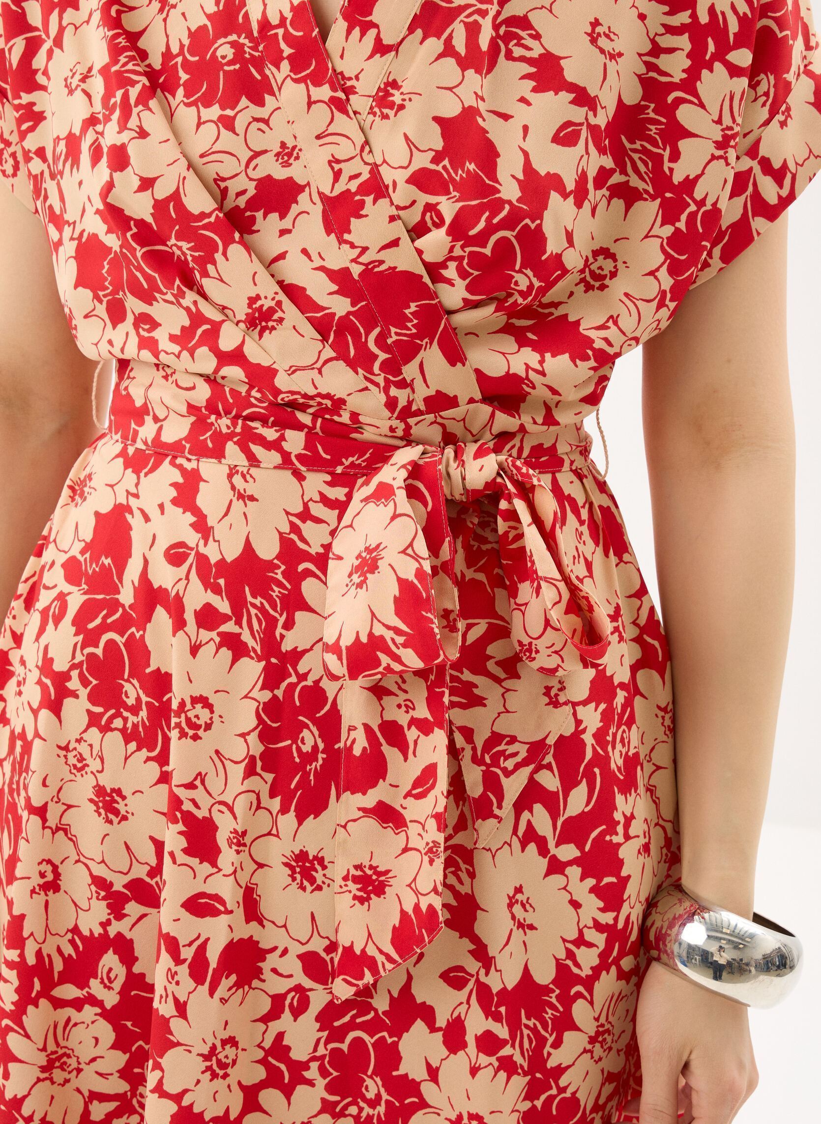 Hemdkleider Robe chemise nouée devant damen rot Lauren Ralph Lauren Hemdkleider Robe chemise nouée devant damen rot RED/TAN
