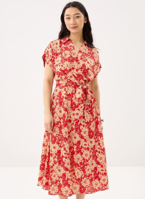 Lauren Ralph Lauren Robes Chemise Robe chemise nouée devant femme rouge