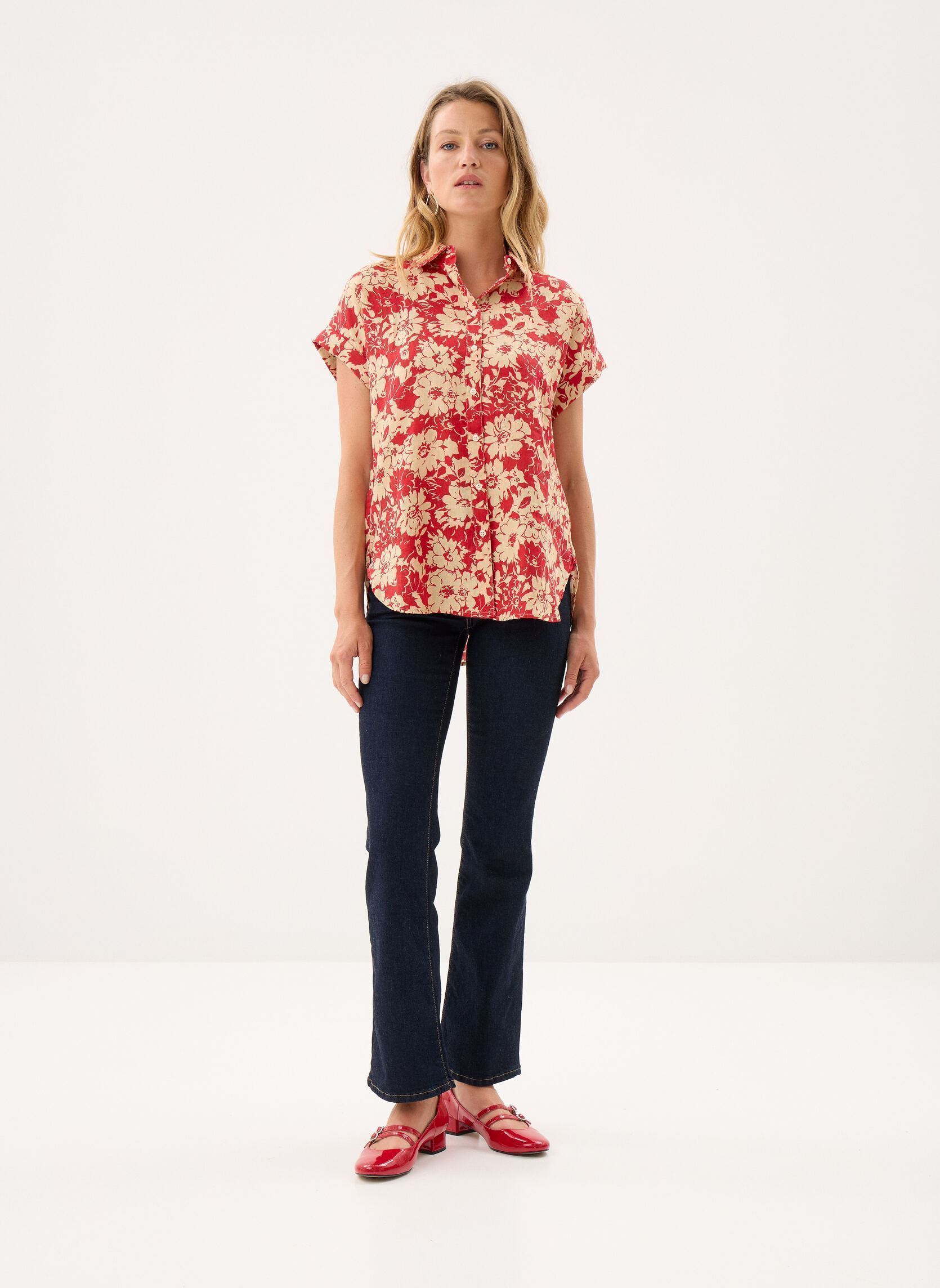 Hemden Chemise manches courtes à motif damen rot Lauren Ralph Lauren Hemden Chemise manches courtes à motif damen rot RED/TAN