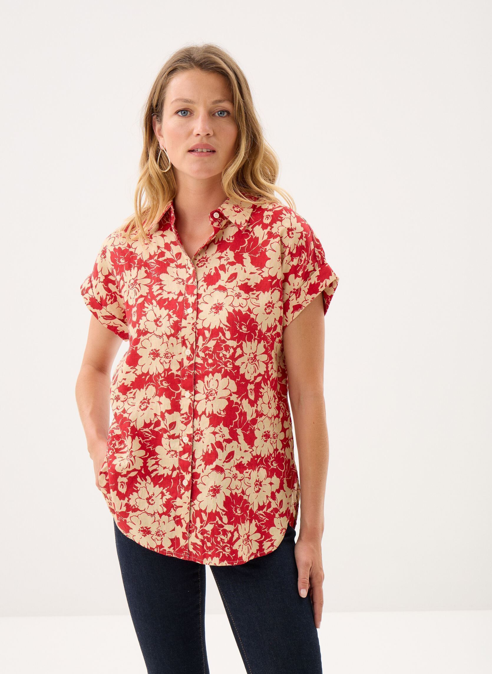 Hemden Chemise manches courtes à motif damen rot Lauren Ralph Lauren Hemden Chemise manches courtes à motif damen rot RED/TAN