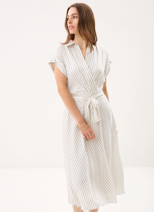 Lauren Ralph Lauren Lange jurken Robe col en V nouée devant dames wit